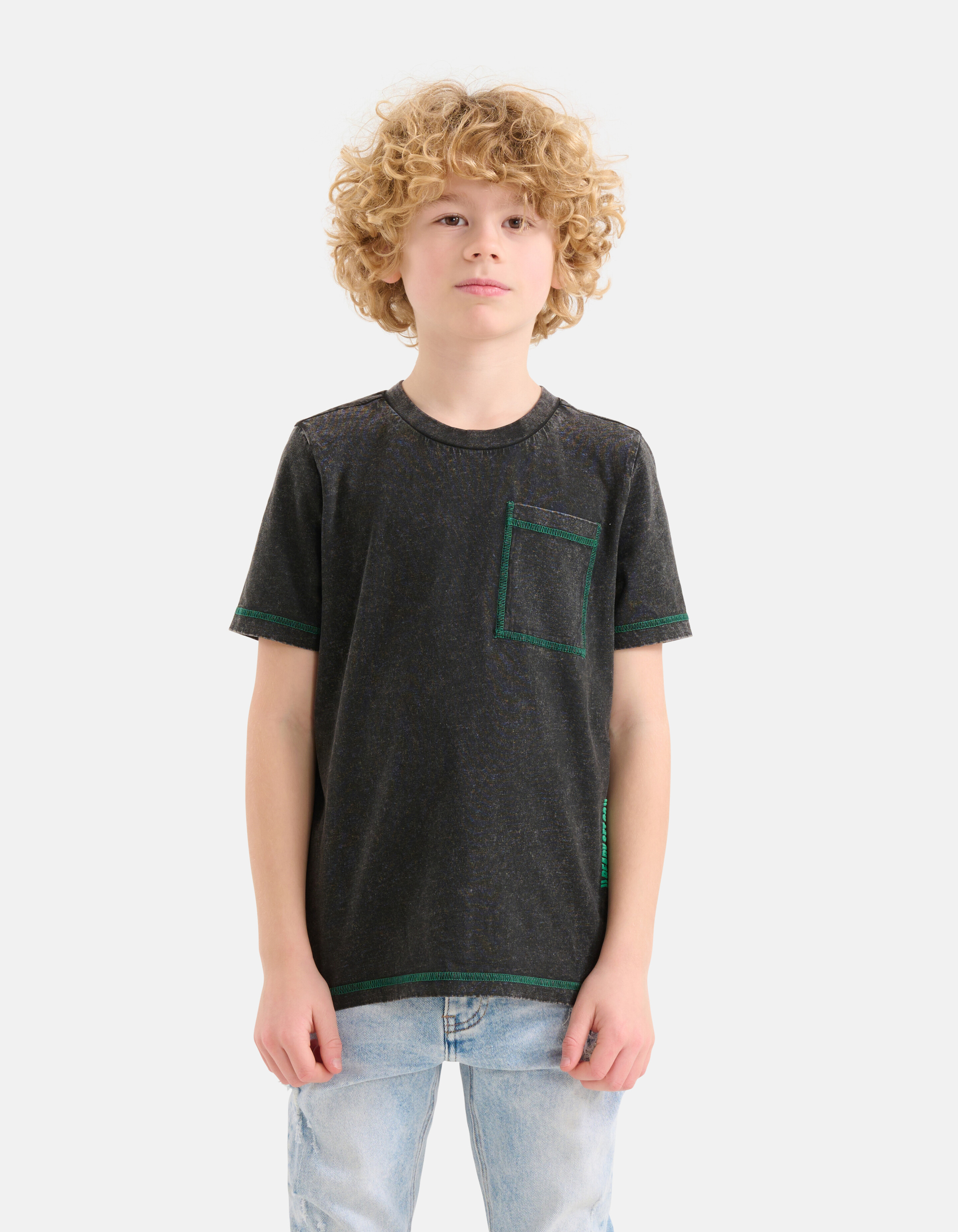 Pocket T-Shirt Donkergrijs SHOEBY BOYS