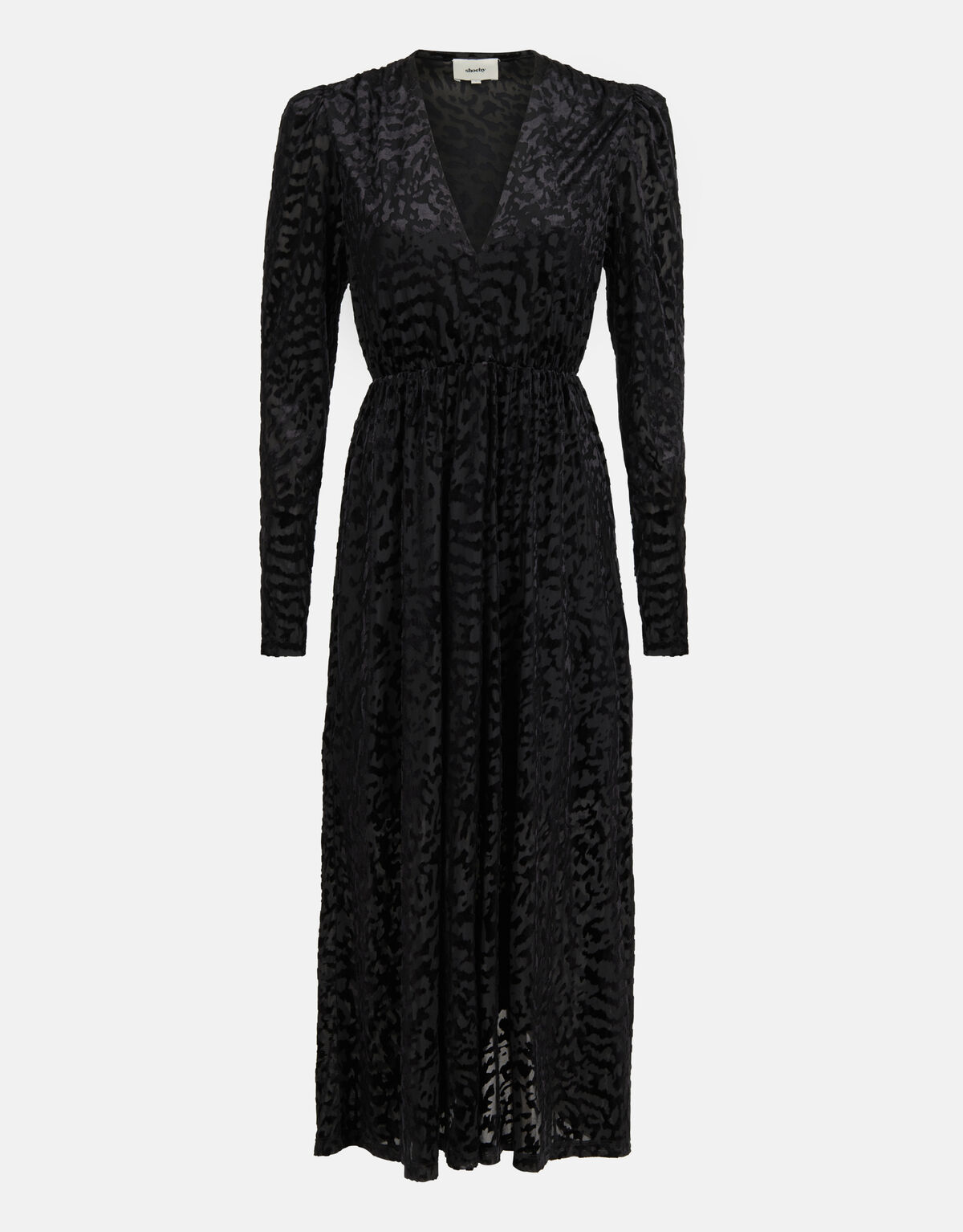 Samt-Print-Kleid Schwarz SHOEBY WOMEN