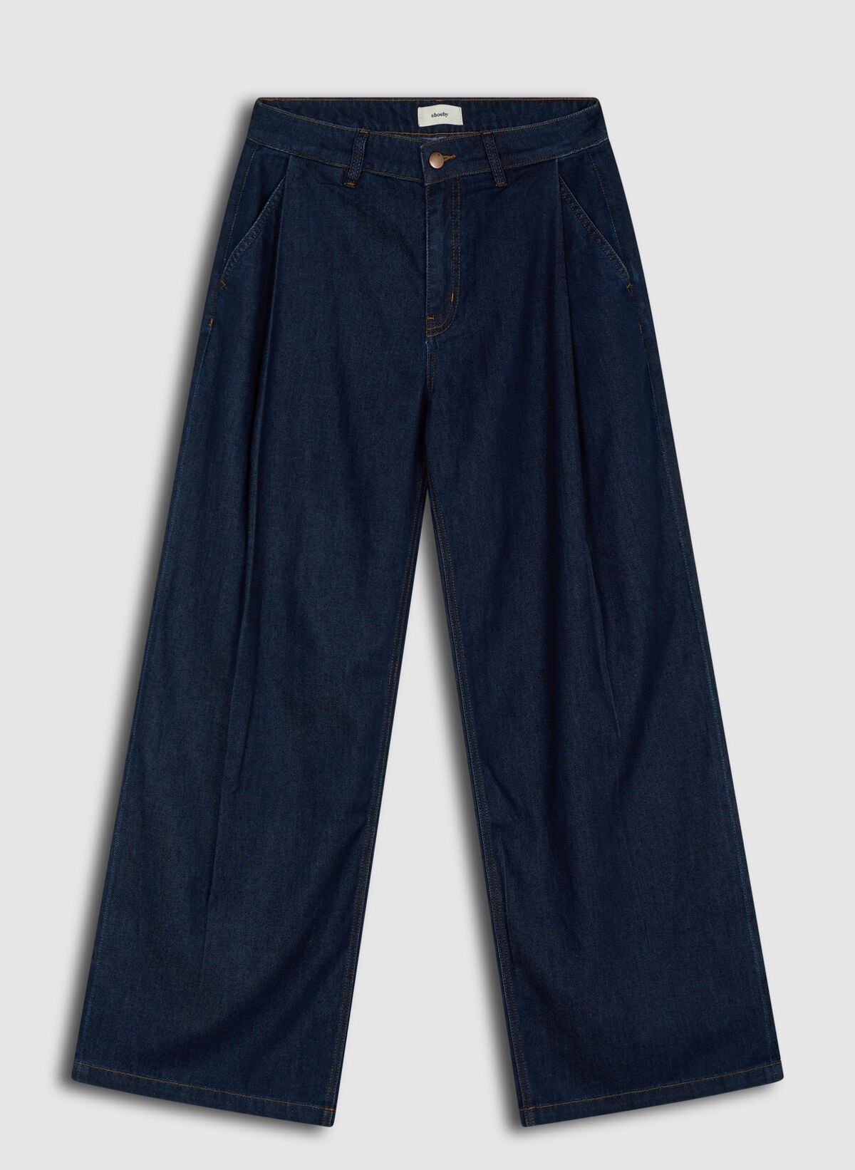 Jeans im Pleated Wide Leg Fit Dunkelblau SHOEBY WOMEN