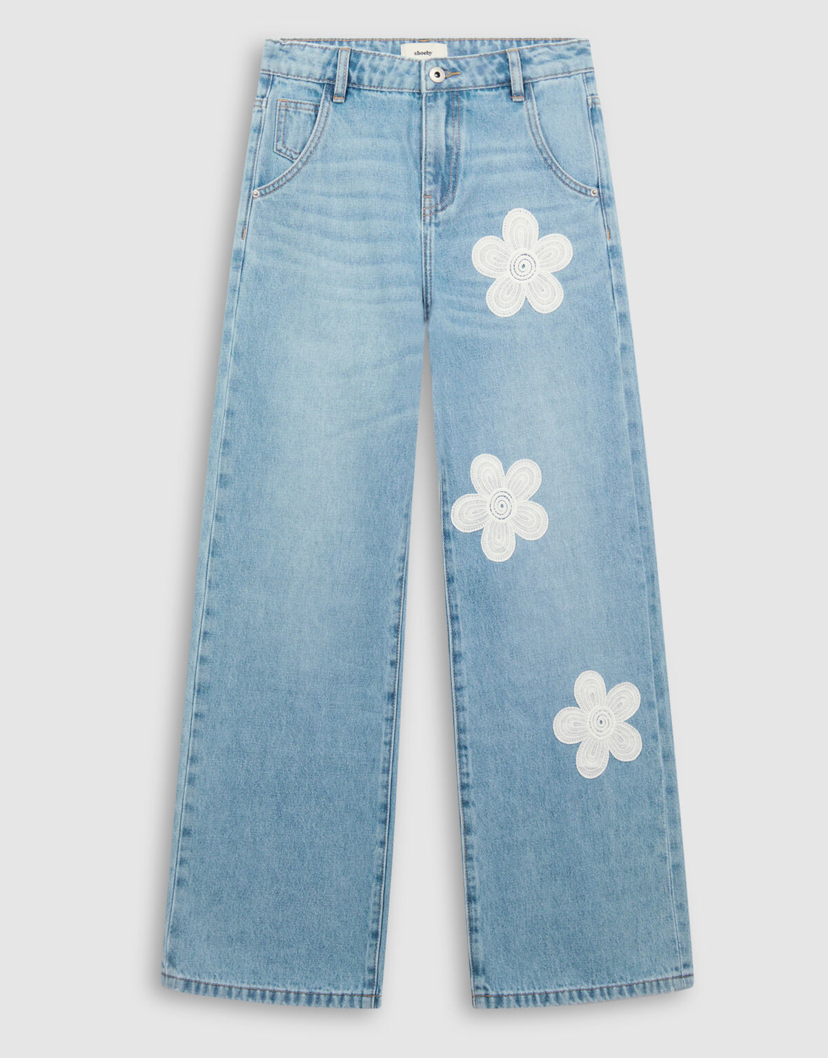 Flower Wide-Leg-Jeans Blau SHOEBY GIRLS