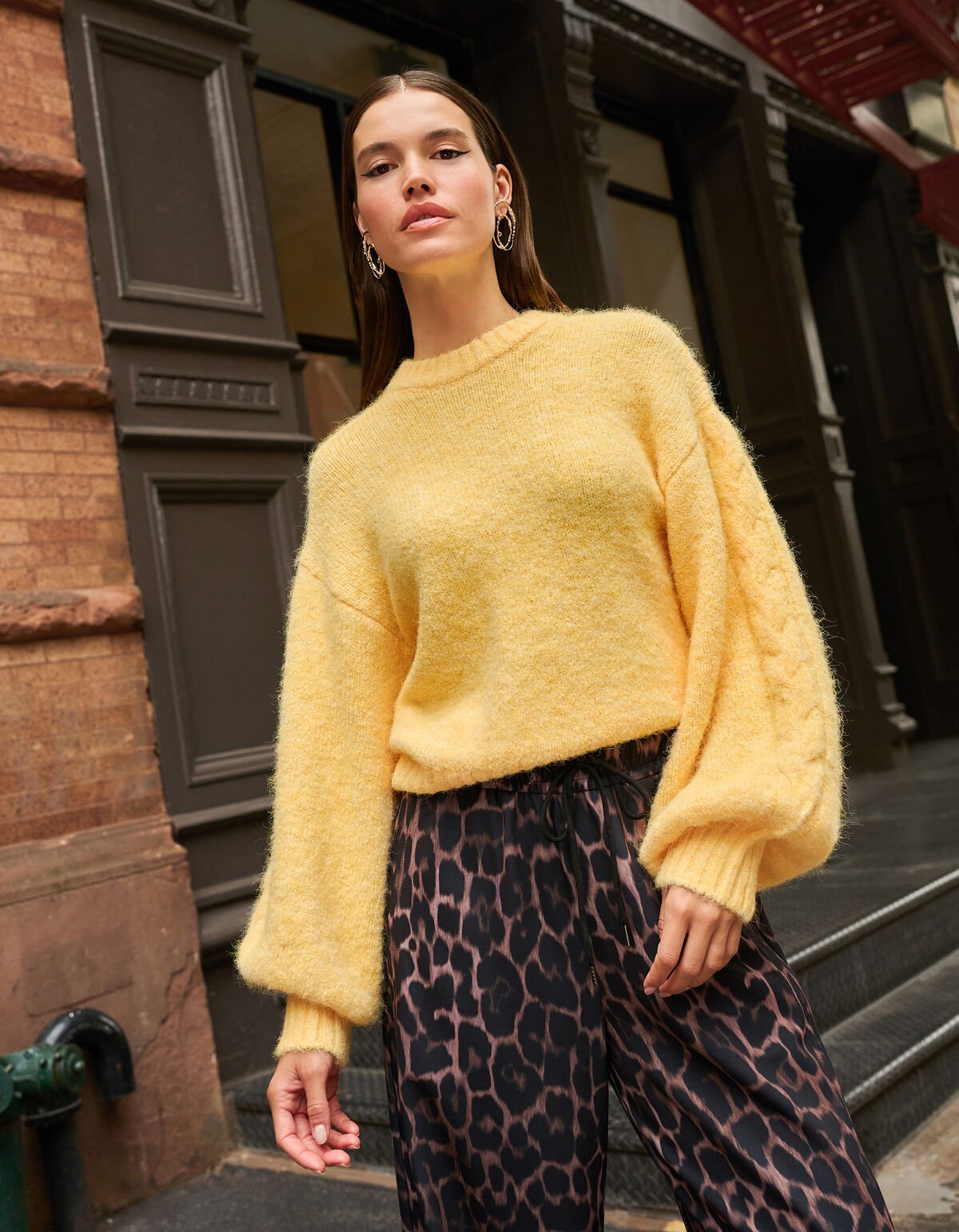Haariger Oversize-Pullover Gelb SHOEBY WOMEN