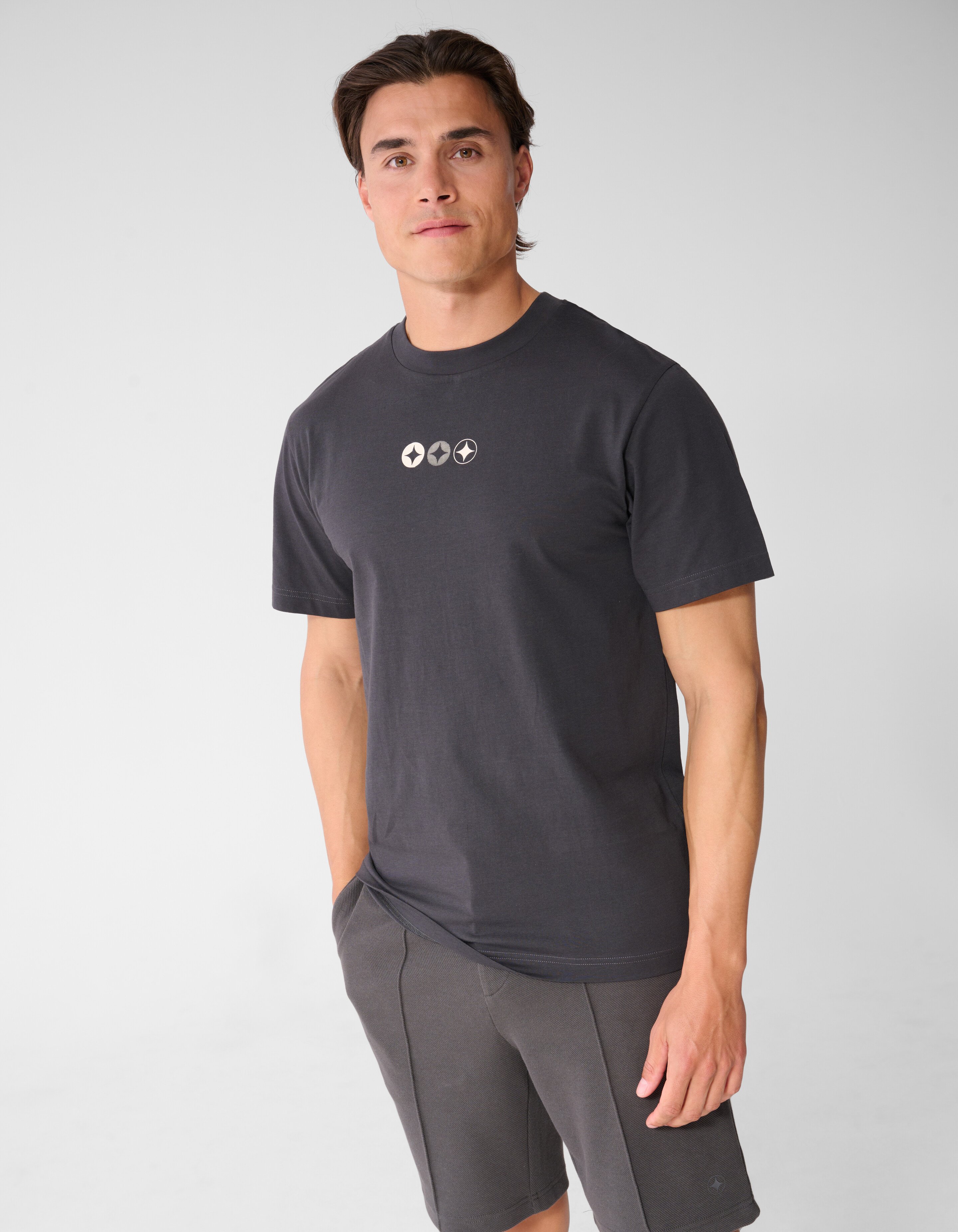 Spark Logo T-Shirt in Dunkelgrau SHOEBY MEN