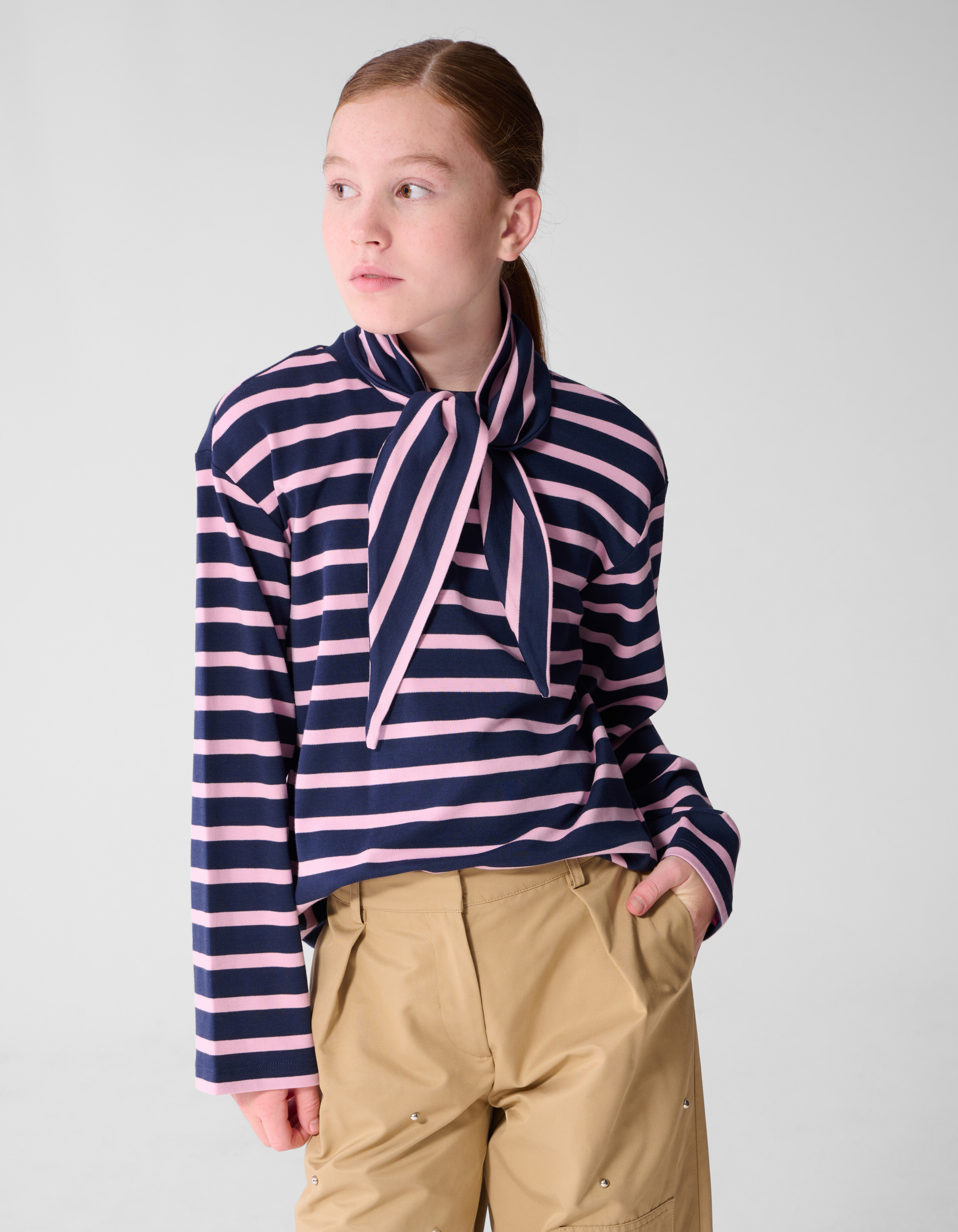 Schal Gestreifte Longsleeve Dunkelblau SHOEBY GIRLS