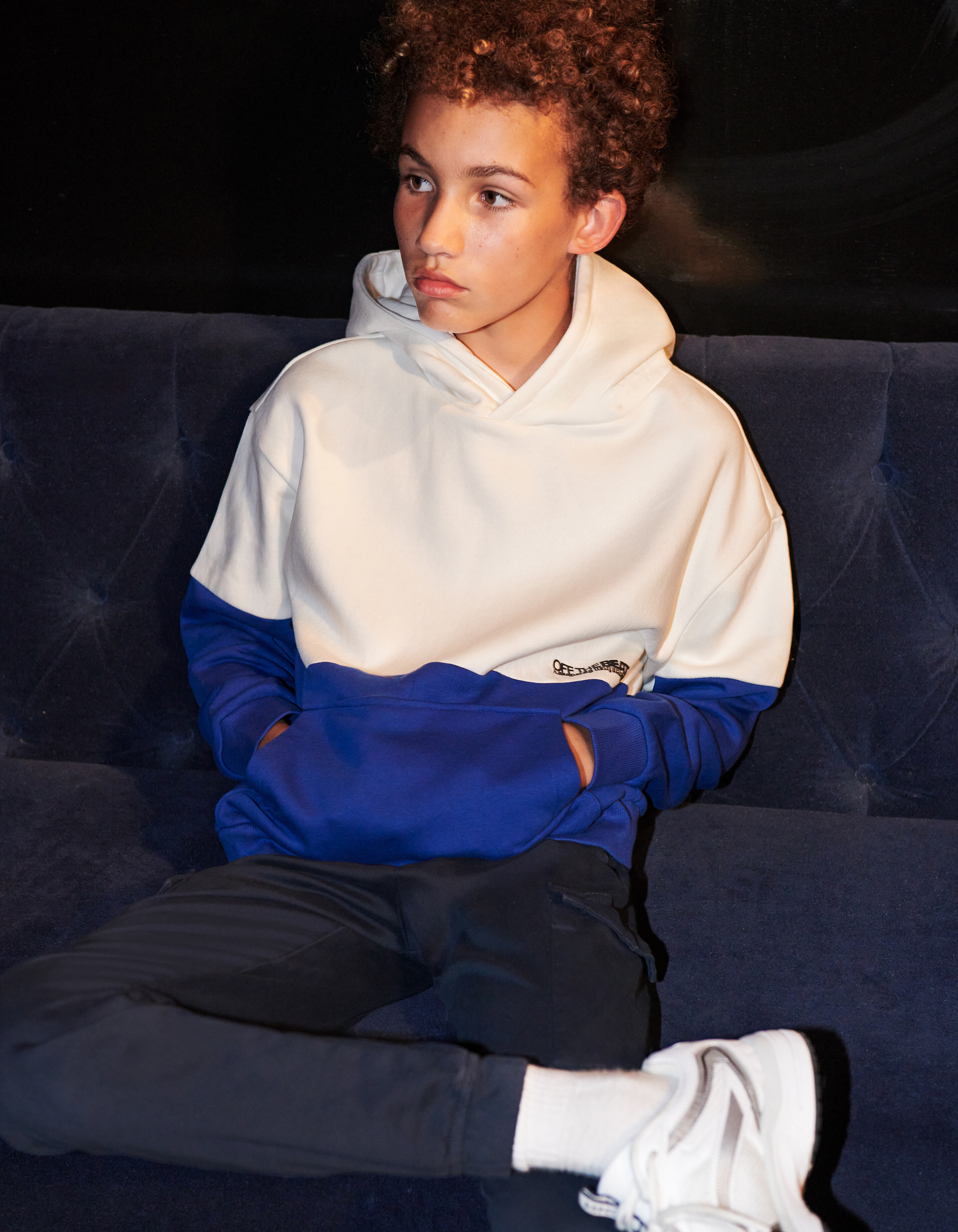 Colorblock Hoodie Blau SHOEBY BOYS