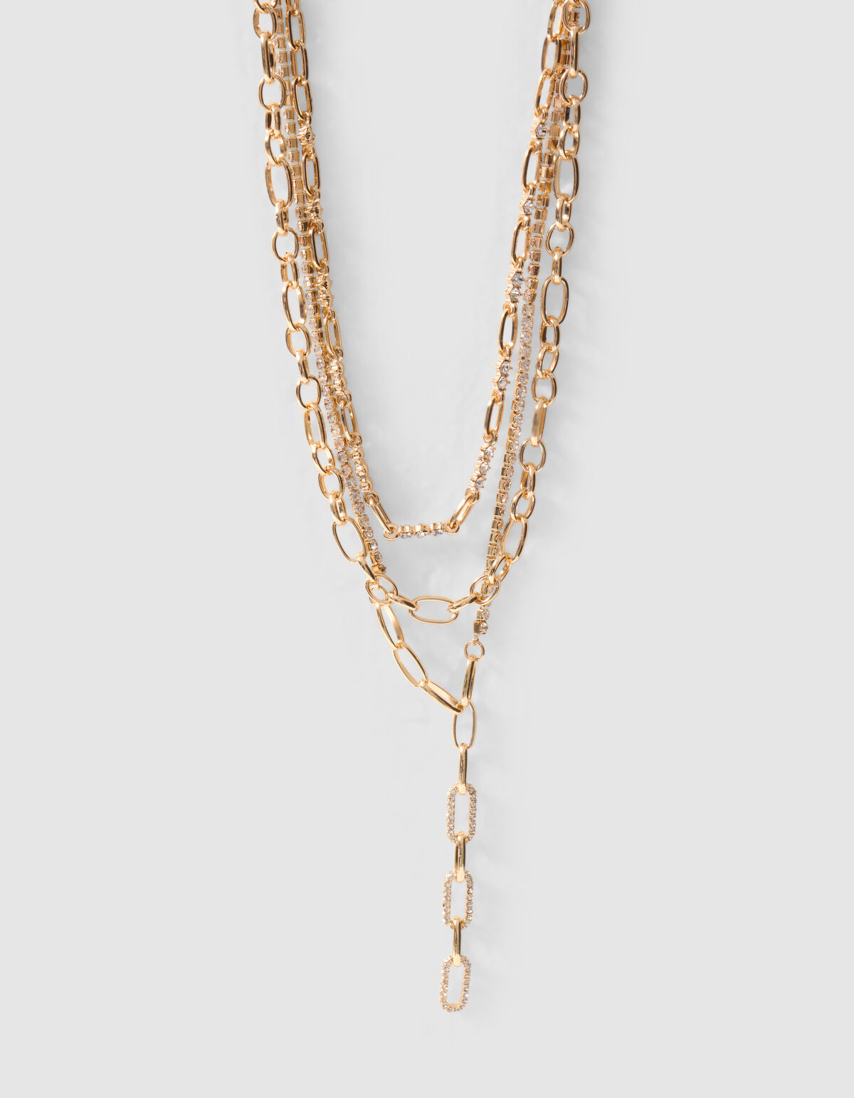 Triple Layer Strass Kette Gold SHOEBY ACCESSOIRES