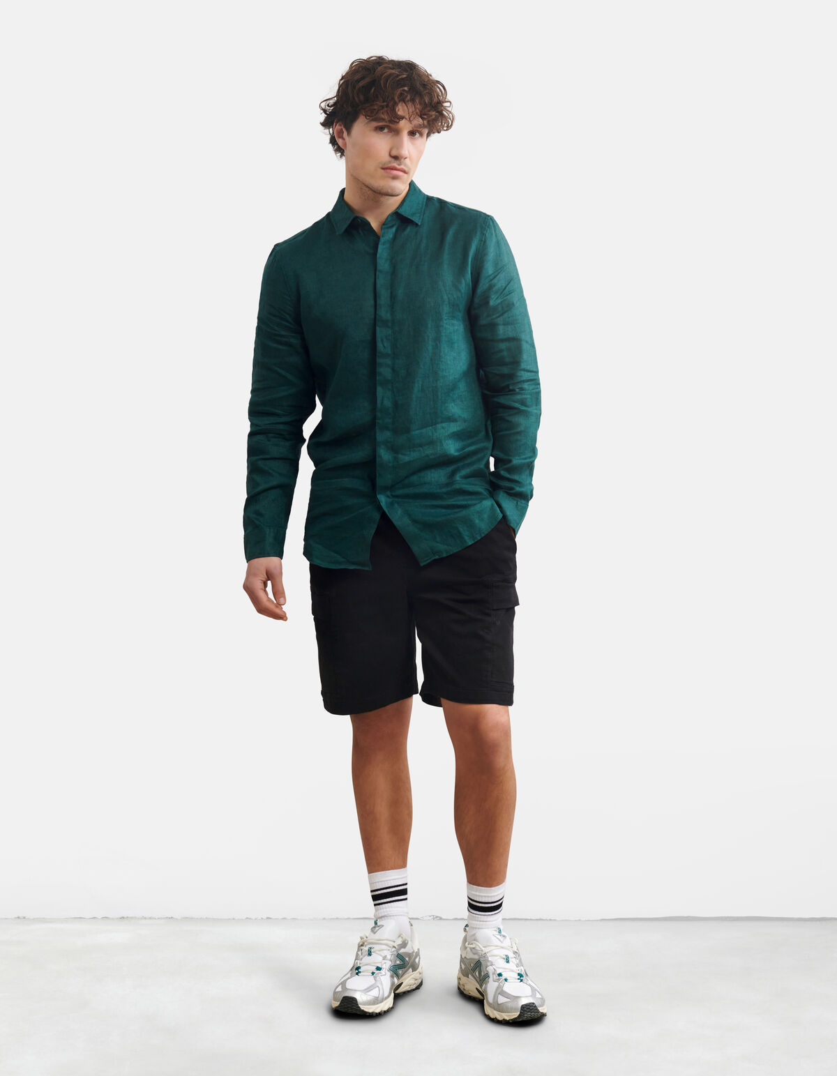 Leinenhemd Dunkelgr&uuml;n SHOEBY MEN