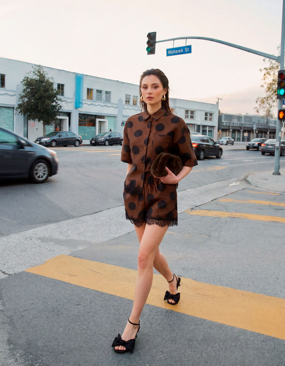 Kanten Polkadot Kurze Braun SHOEBY WOMEN