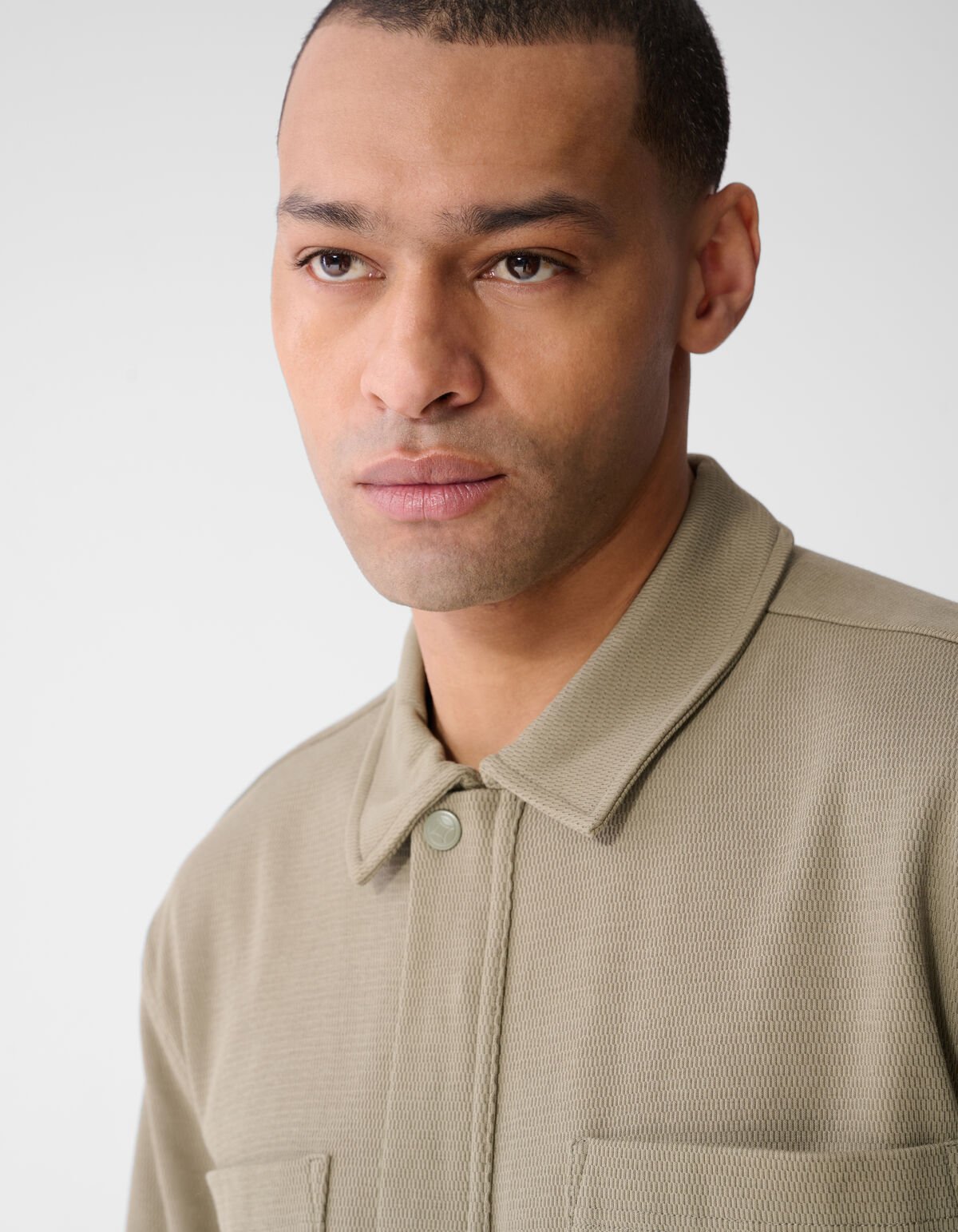 Struktur Zipper Overshirt Khaki SHOEBY MEN