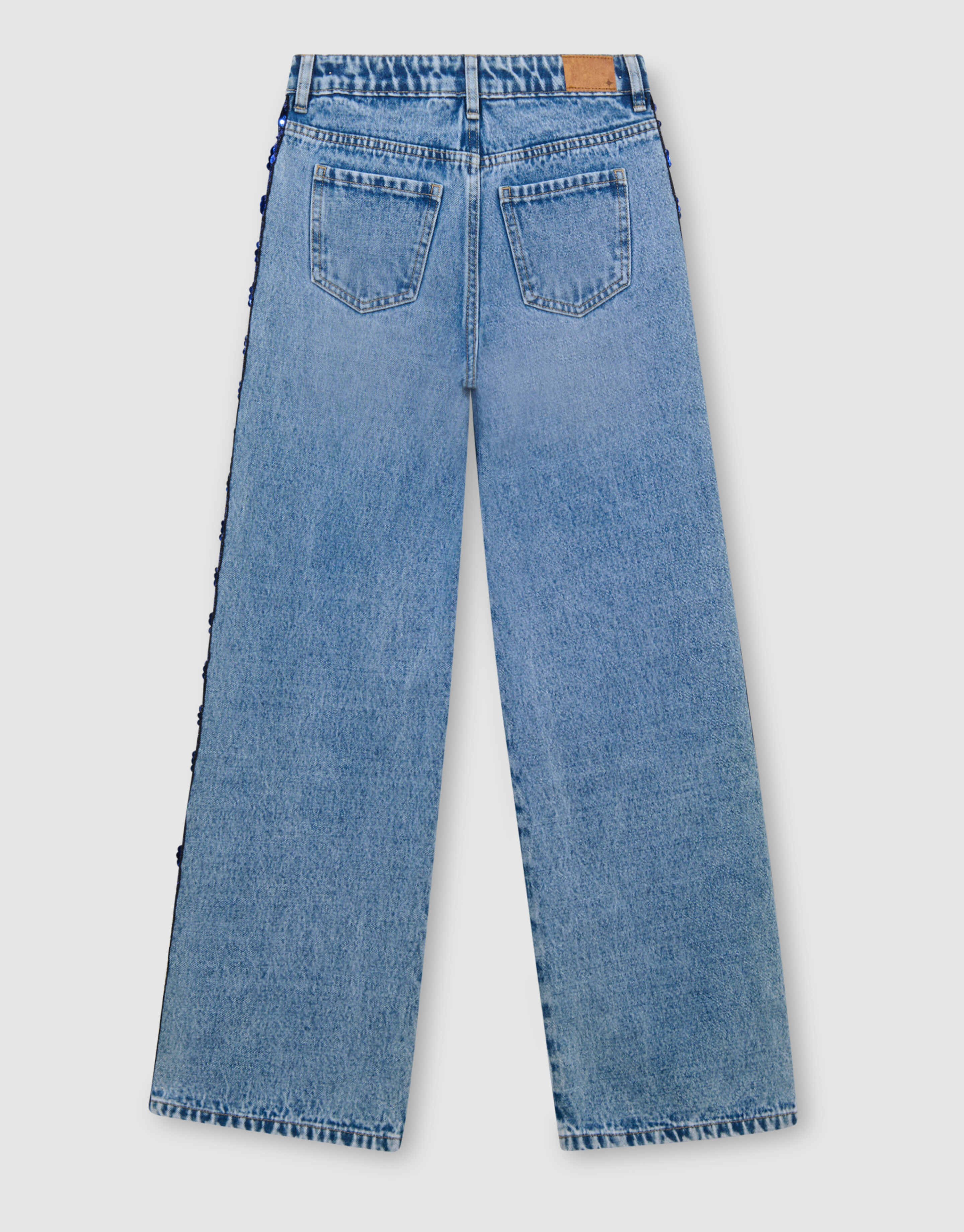 Glitter Tape Wide Leg Jeans Blau SHOEBY ACCESSOIRES