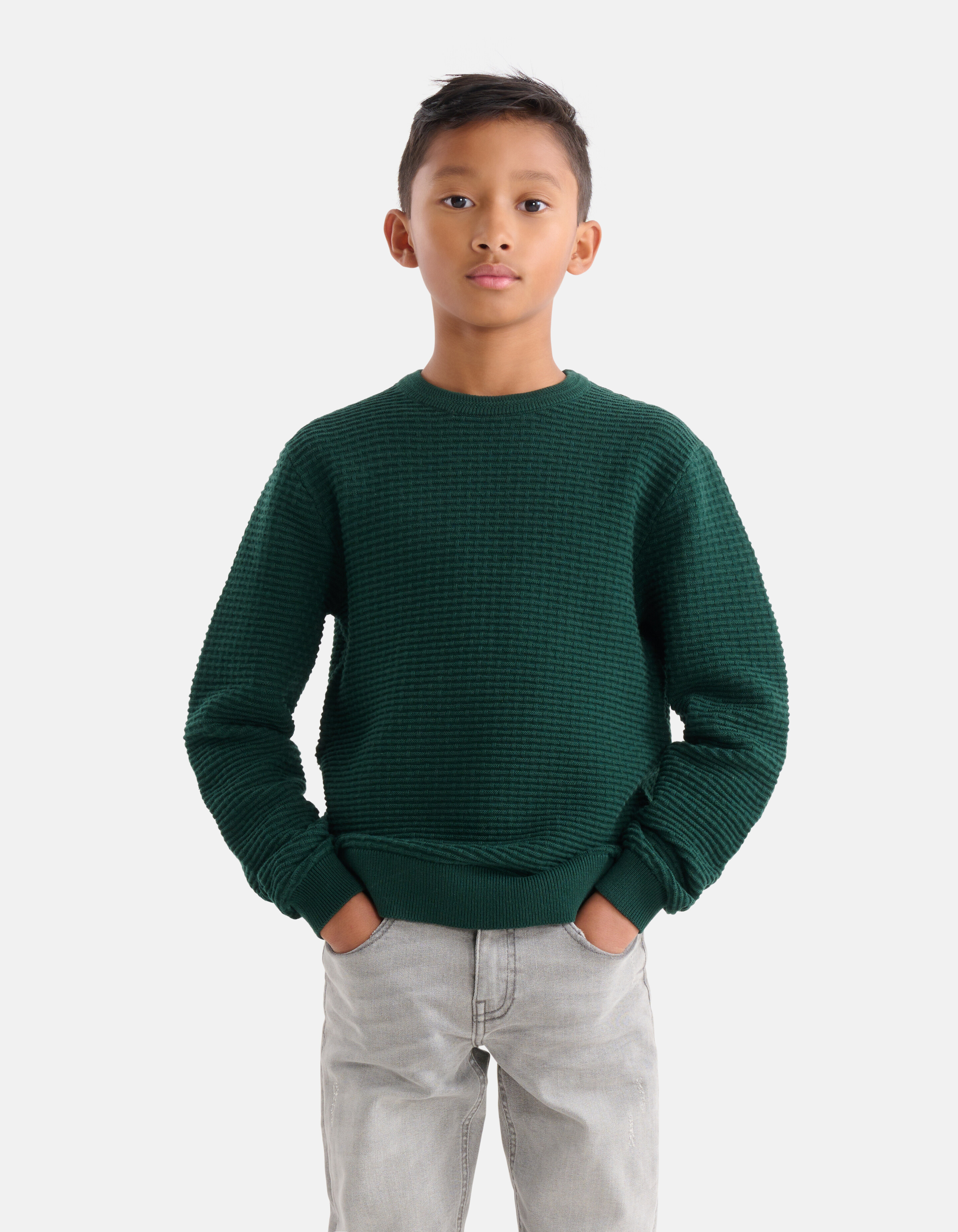 Strukturpullover Dunkelgrün SHOEBY BOYS