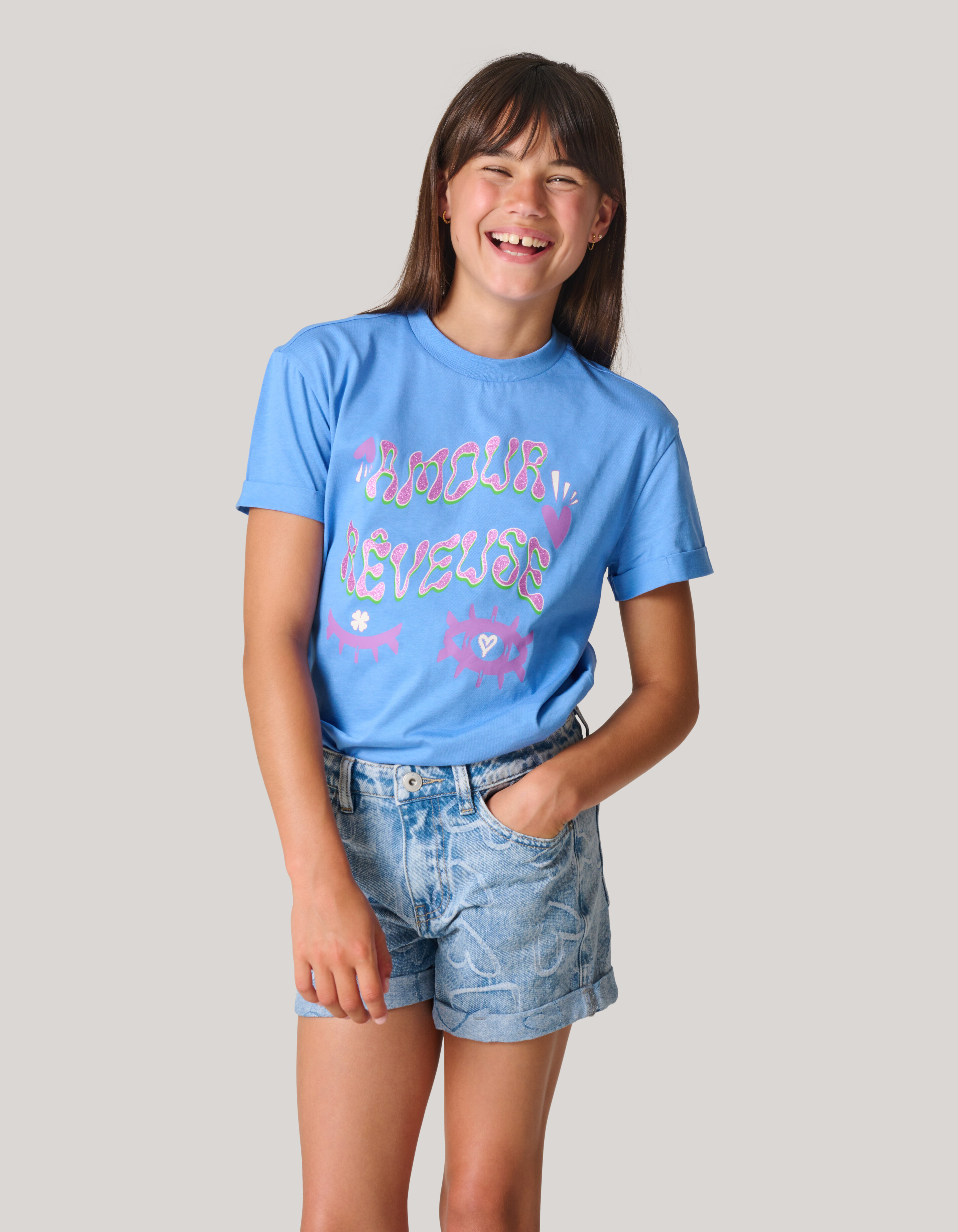 Artwork T-shirt Hellblau SHOEBY GIRLS