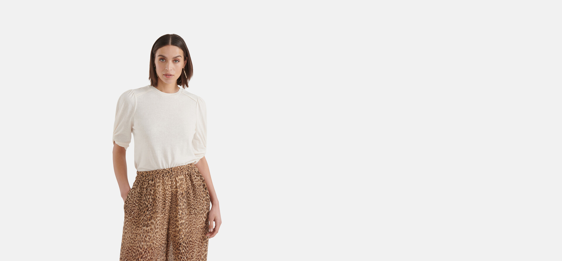 Knoten-T-Shirt Off White SHOEBY WOMEN