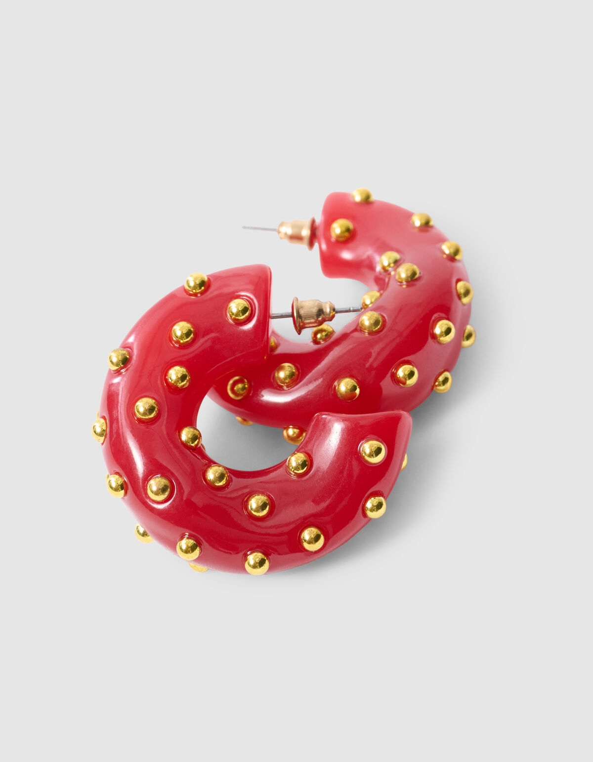 Studded Hoop Ohrringe Rot SHOEBY ACCESSOIRES