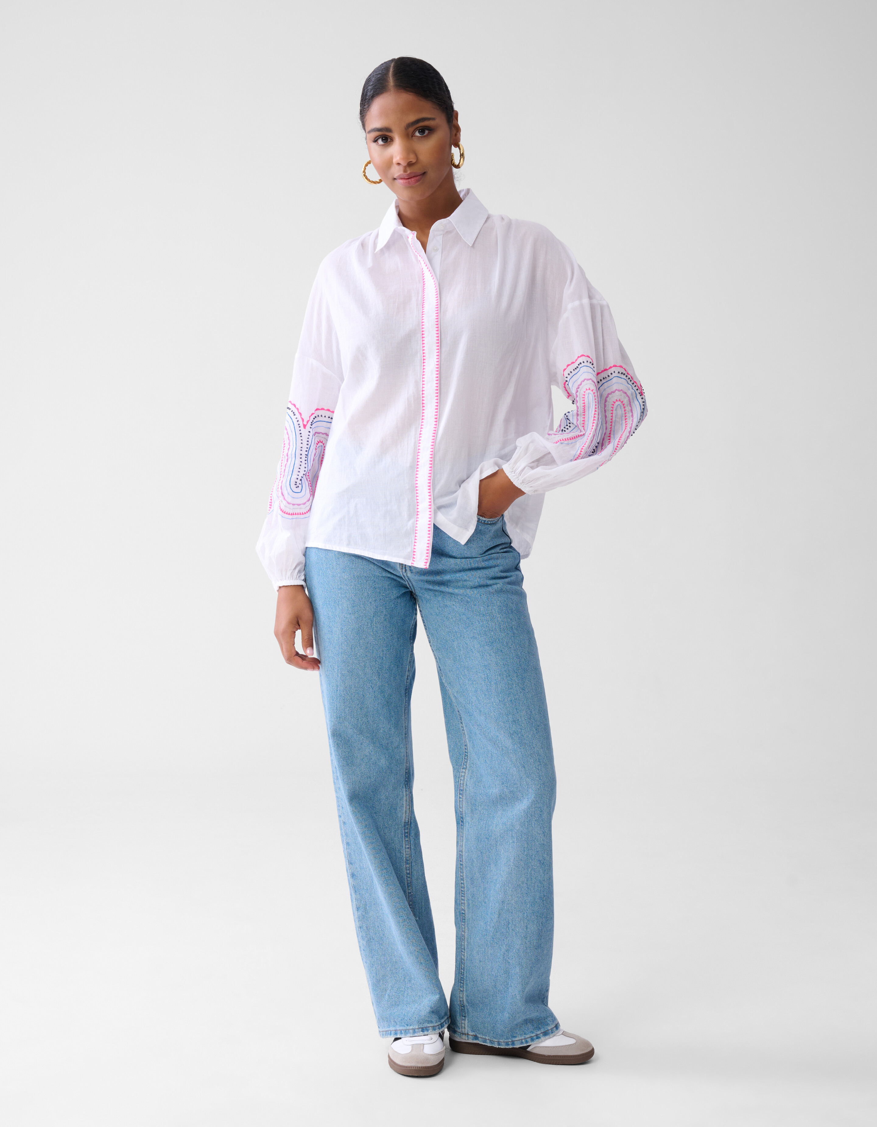 Bluse mit Stickerei Off White SHOEBY WOMEN