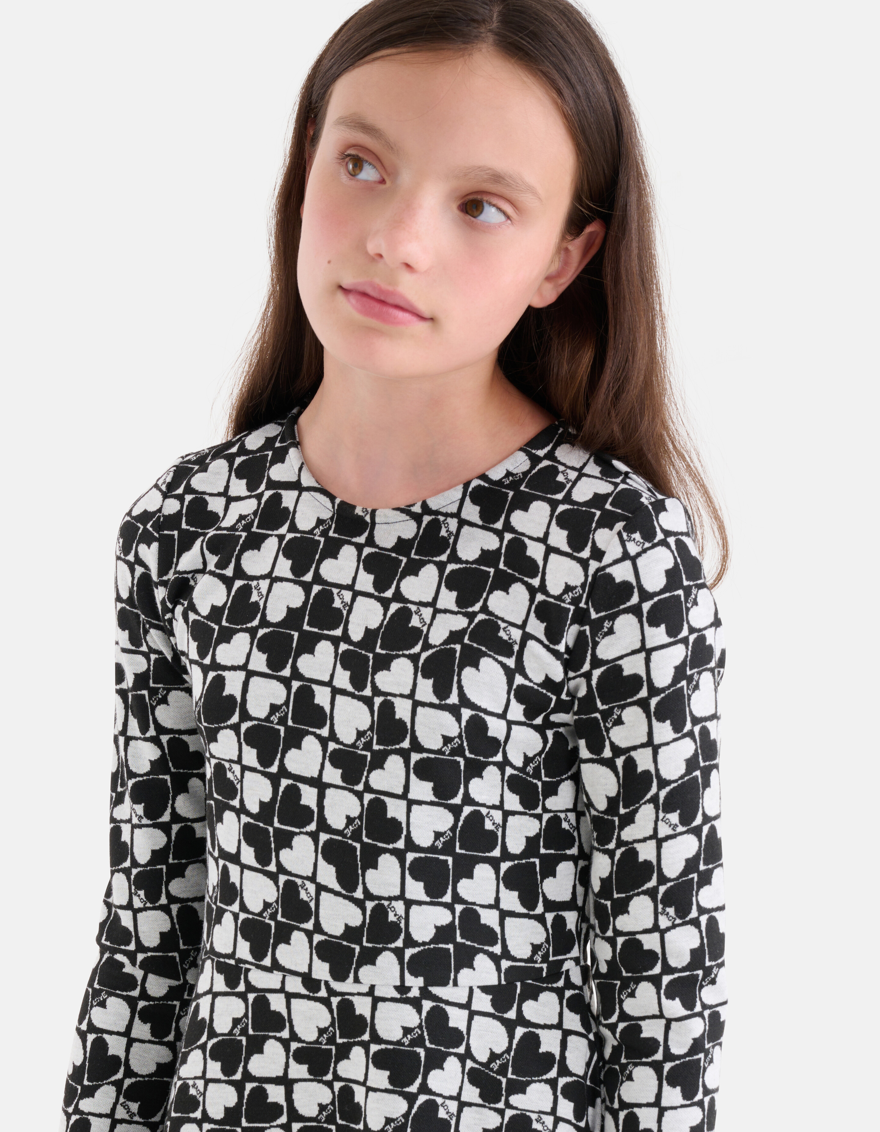 Bedrucktes Kleid Grau/Schwarz SHOEBY GIRLS