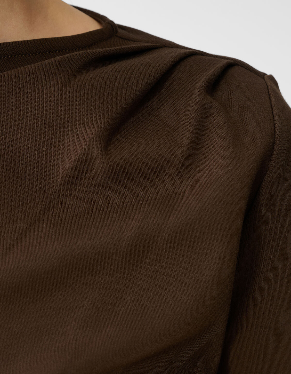 Drapiertes Langarm-Top Dunkelbraun SHOEBY WOMEN