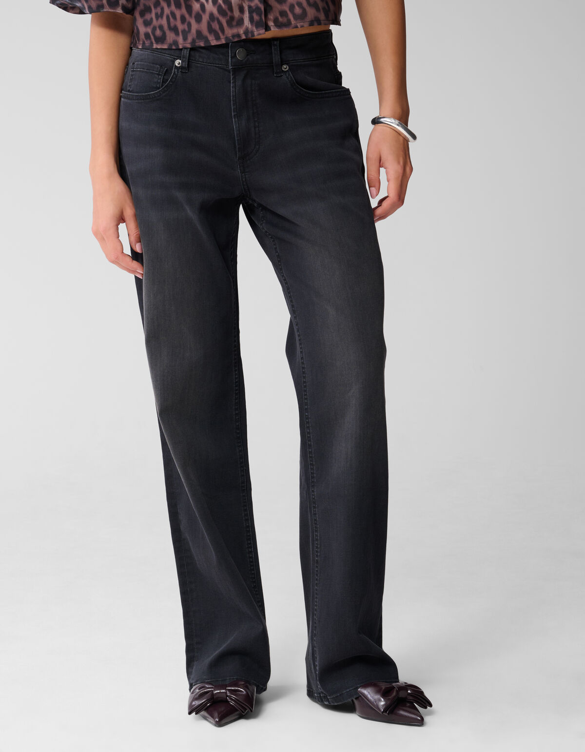 Straight Fit Jeans Extra Lang Dunkelgrau SHOEBY WOMEN