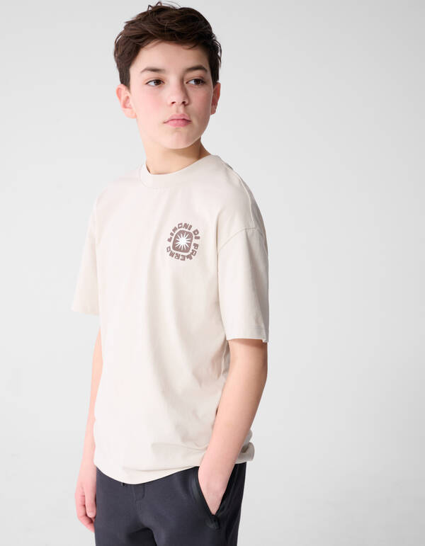 Zitronen-Kunst T-Shirt Beige SHOEBY BOYS