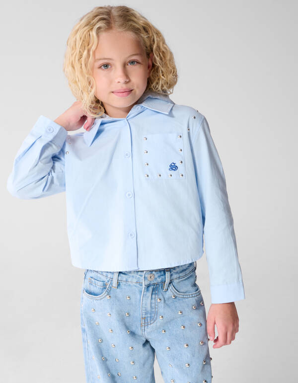 Hooded Bluse Hellblau SHOEBY GIRLS
