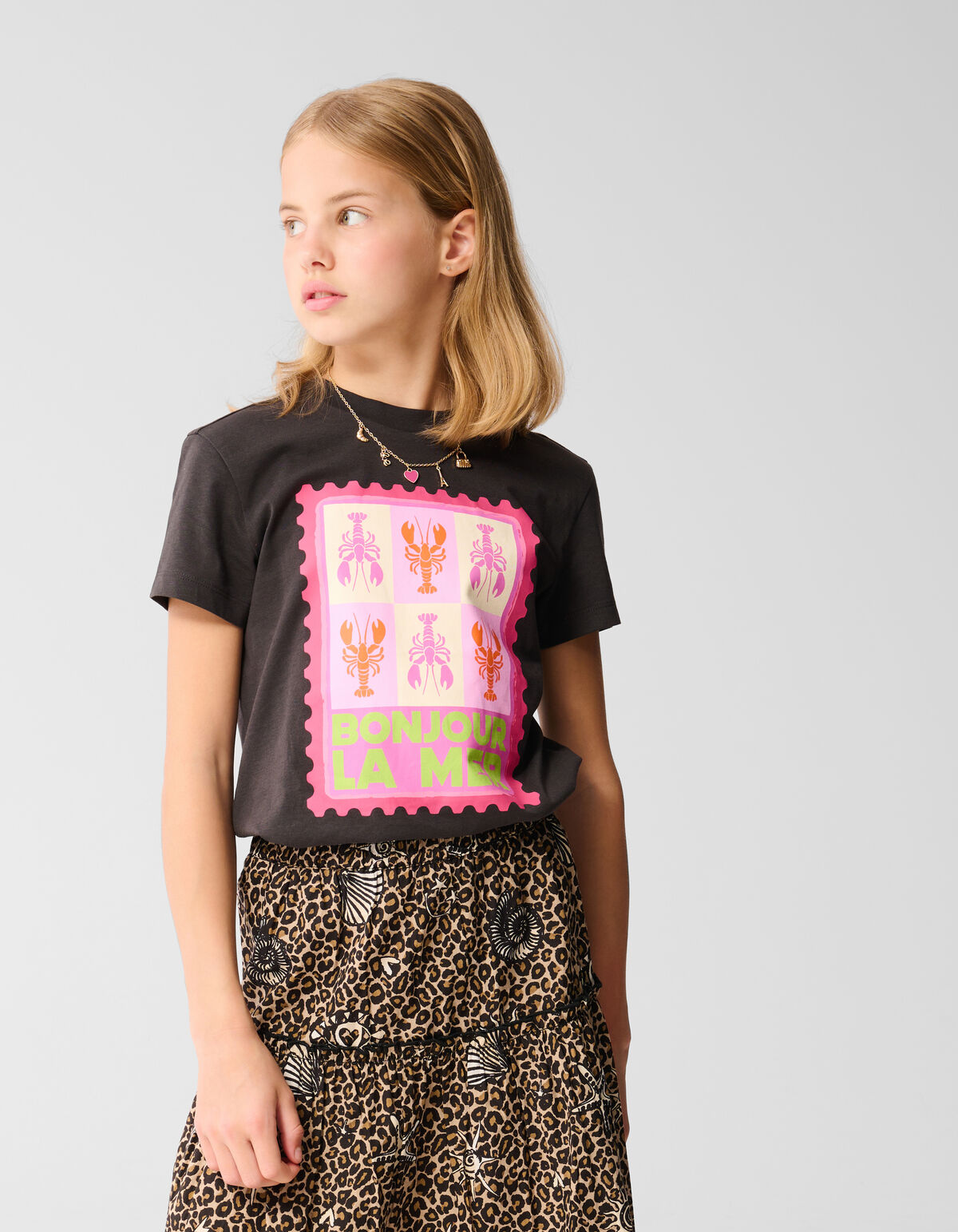 La Mer Artwork T-shirt Dunkelgrau SHOEBY GIRLS