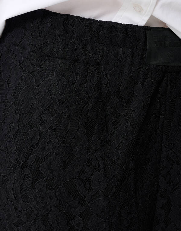 Schwarze Spitzenhose mit weitem Bein SHOEBY WOMEN