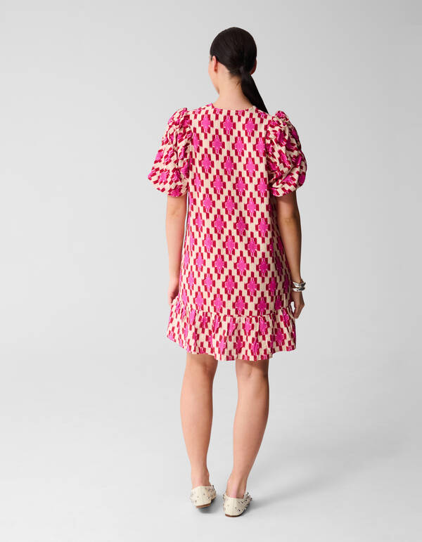 Bedruckte Puffy Mini Dress Pink SHOEBY WOMEN