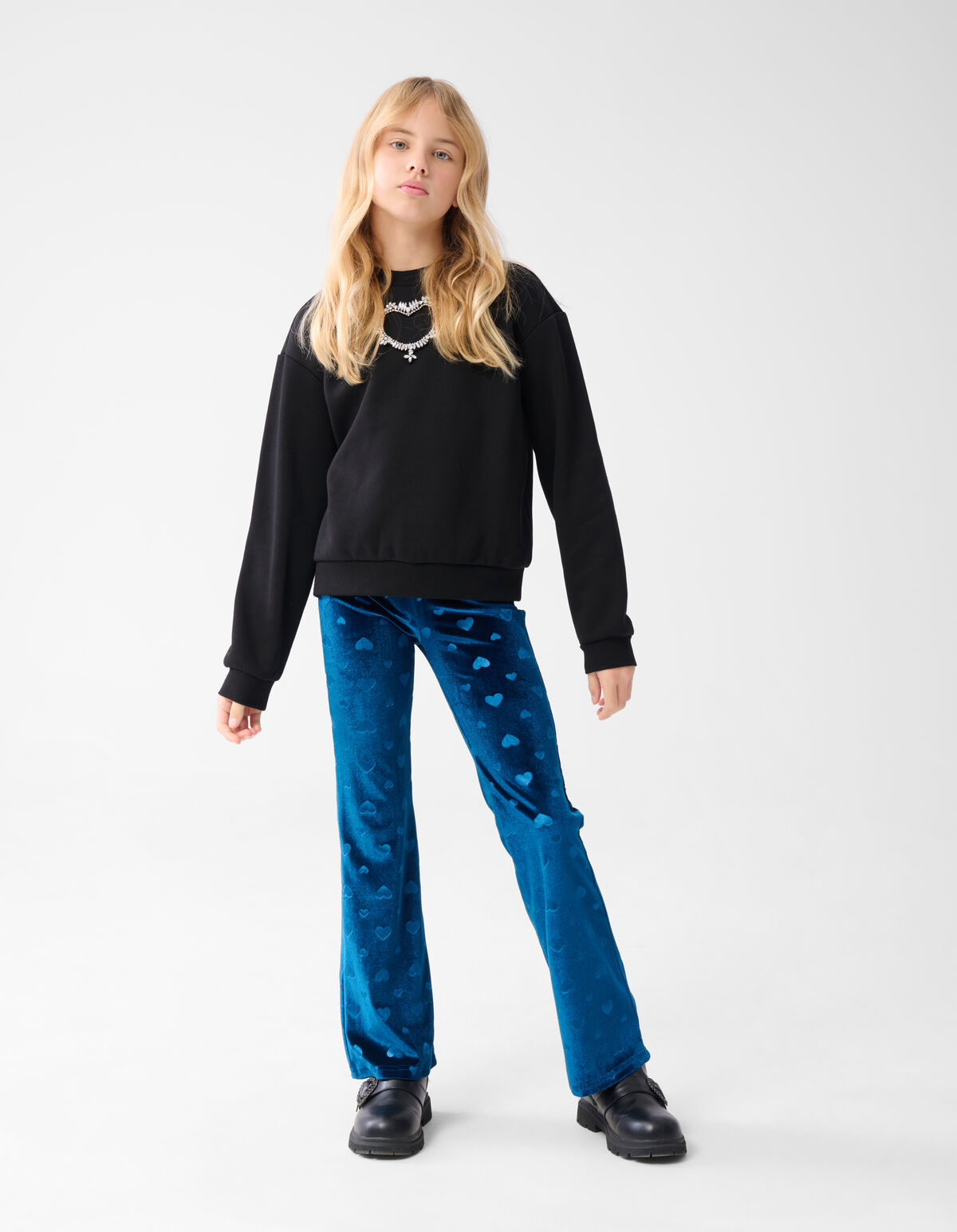 Velvet Heart Flared Legging Blau SHOEBY GIRLS