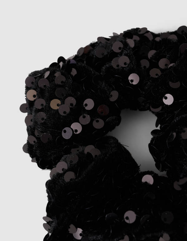 Pailletten-Haargummi Schwarz SHOEBY ACCESSOIRES