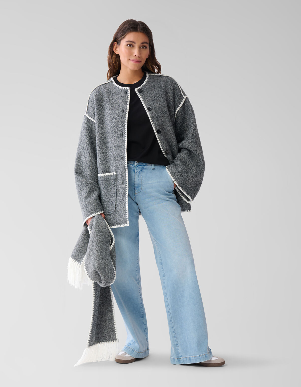 Schal Mantel Grau SHOEBY WOMEN