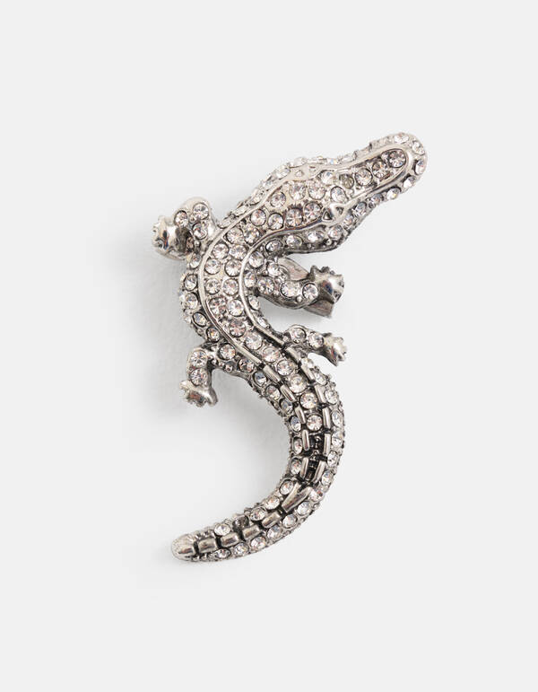 Mini Croco Broche Zilver SHOEBY ACCESSOIRES