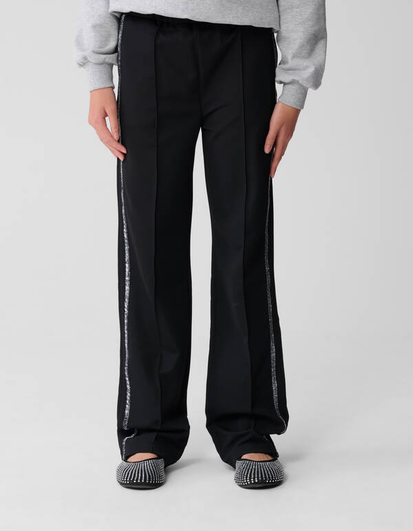 Glitzer-Hose mit weitem Bein, schwarz SHOEBY GIRLS