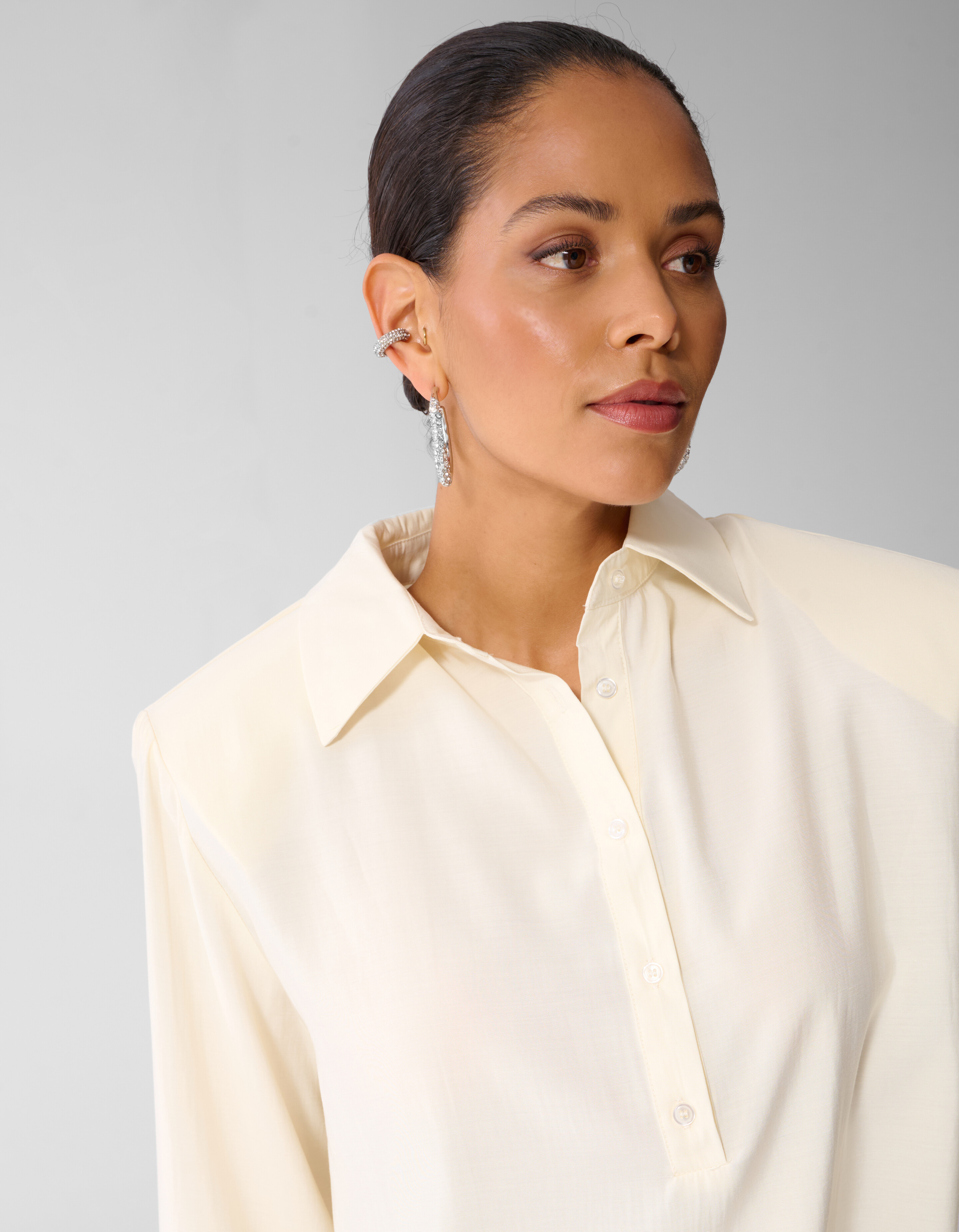 Soft Polo Bluse Ecru SHOEBY WOMEN