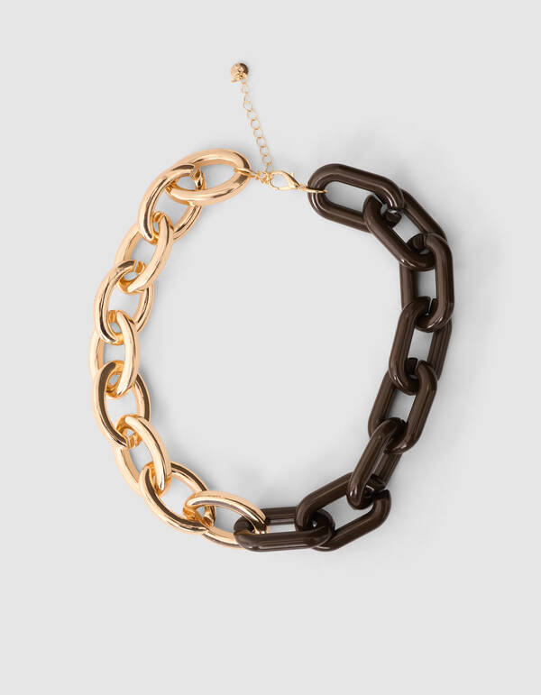 Bulky Chain Halskette Gold/Braun SHOEBY ACCESSOIRES