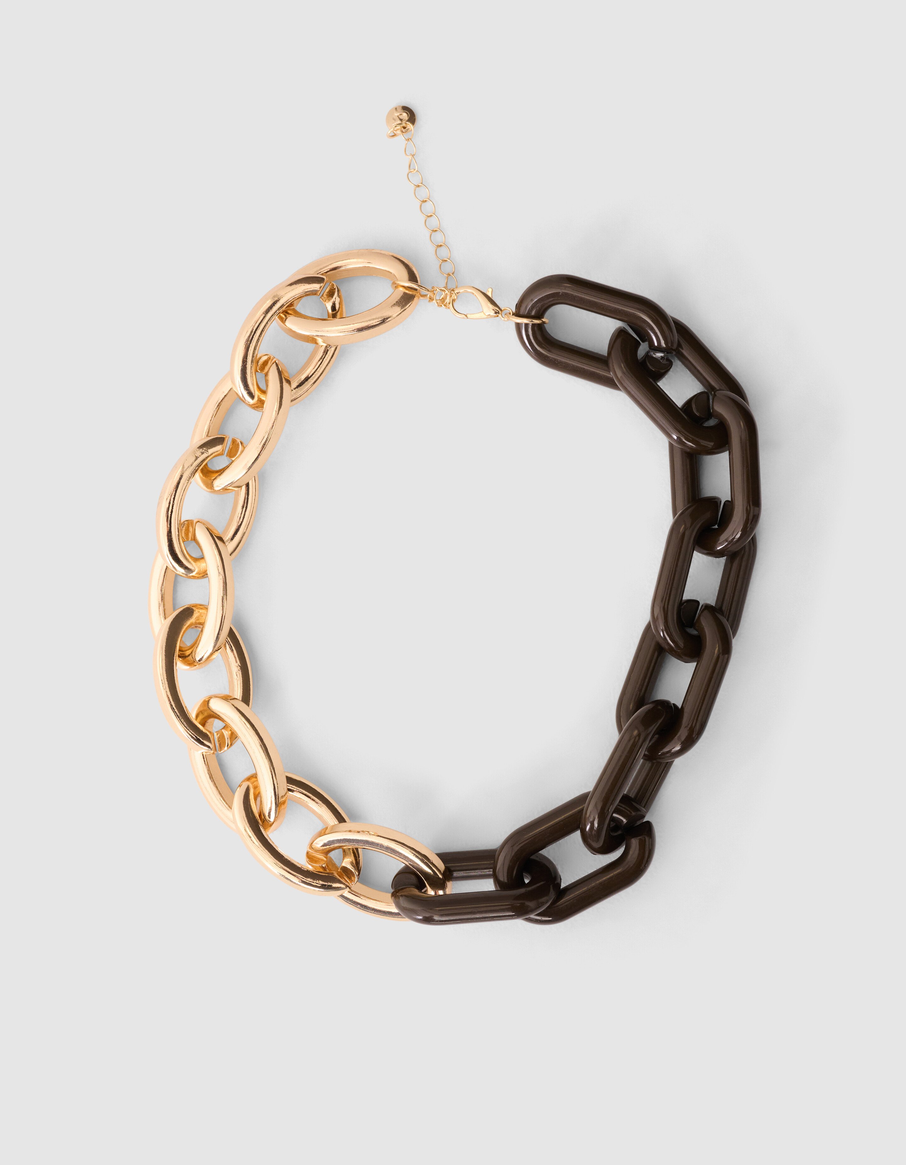 Bulky Chain Halskette Gold/Braun SHOEBY ACCESSOIRES