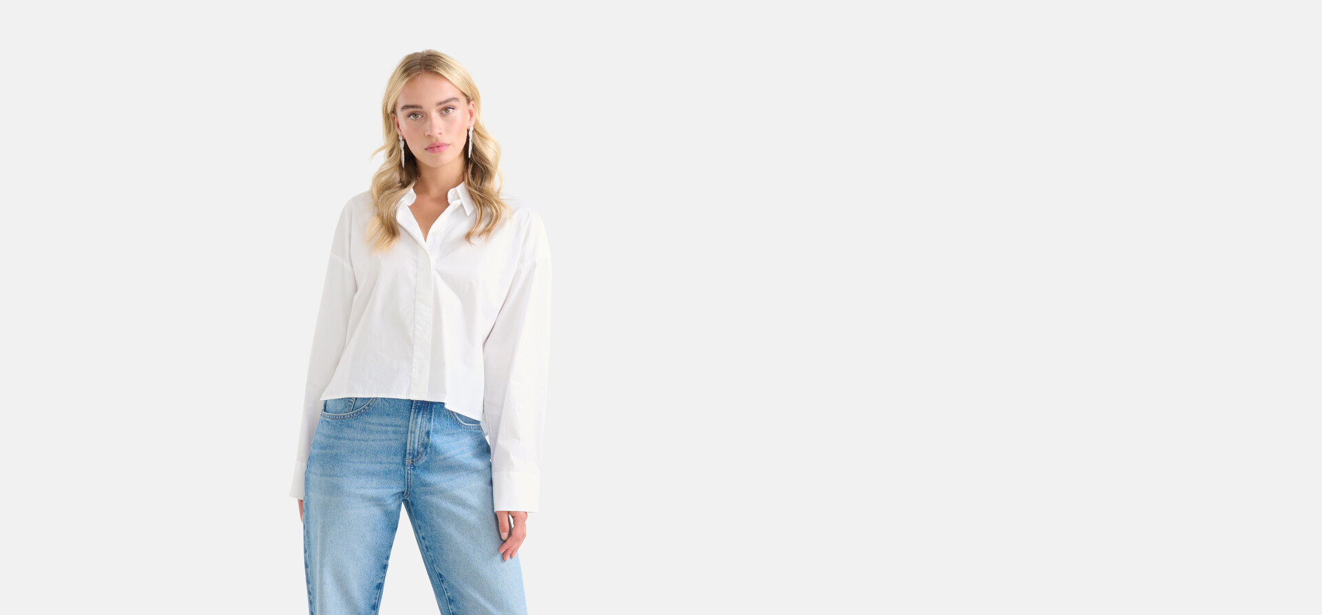 Gekürzte Bluse Weiß von Monica SHOEBY WOMEN