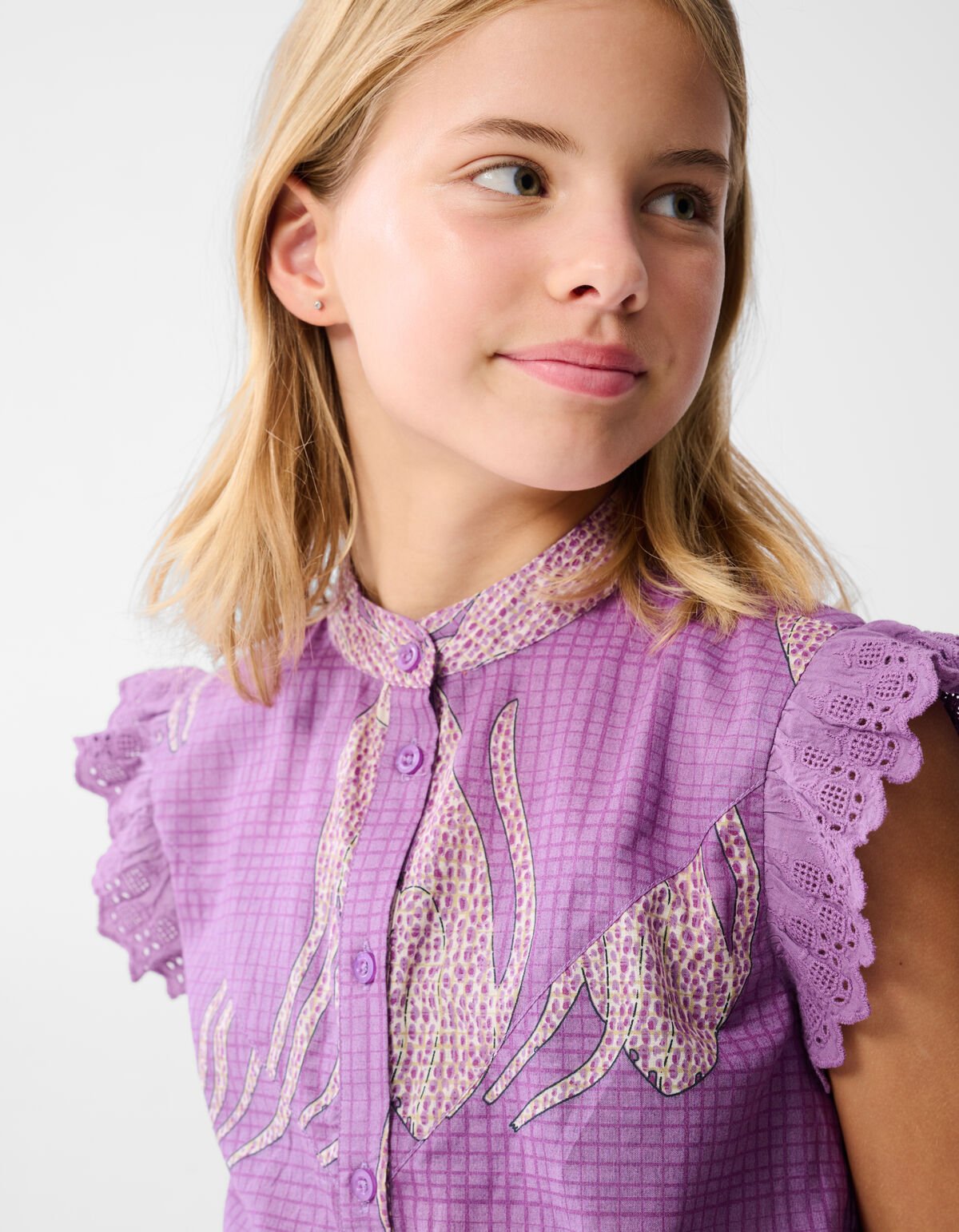 Tiger Ruffle Top Lila SHOEBY GIRLS