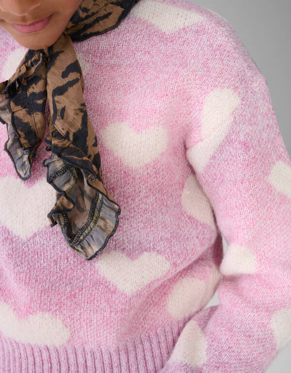 Strickpullover mit Herzmotiv rosa SHOEBY GIRLS