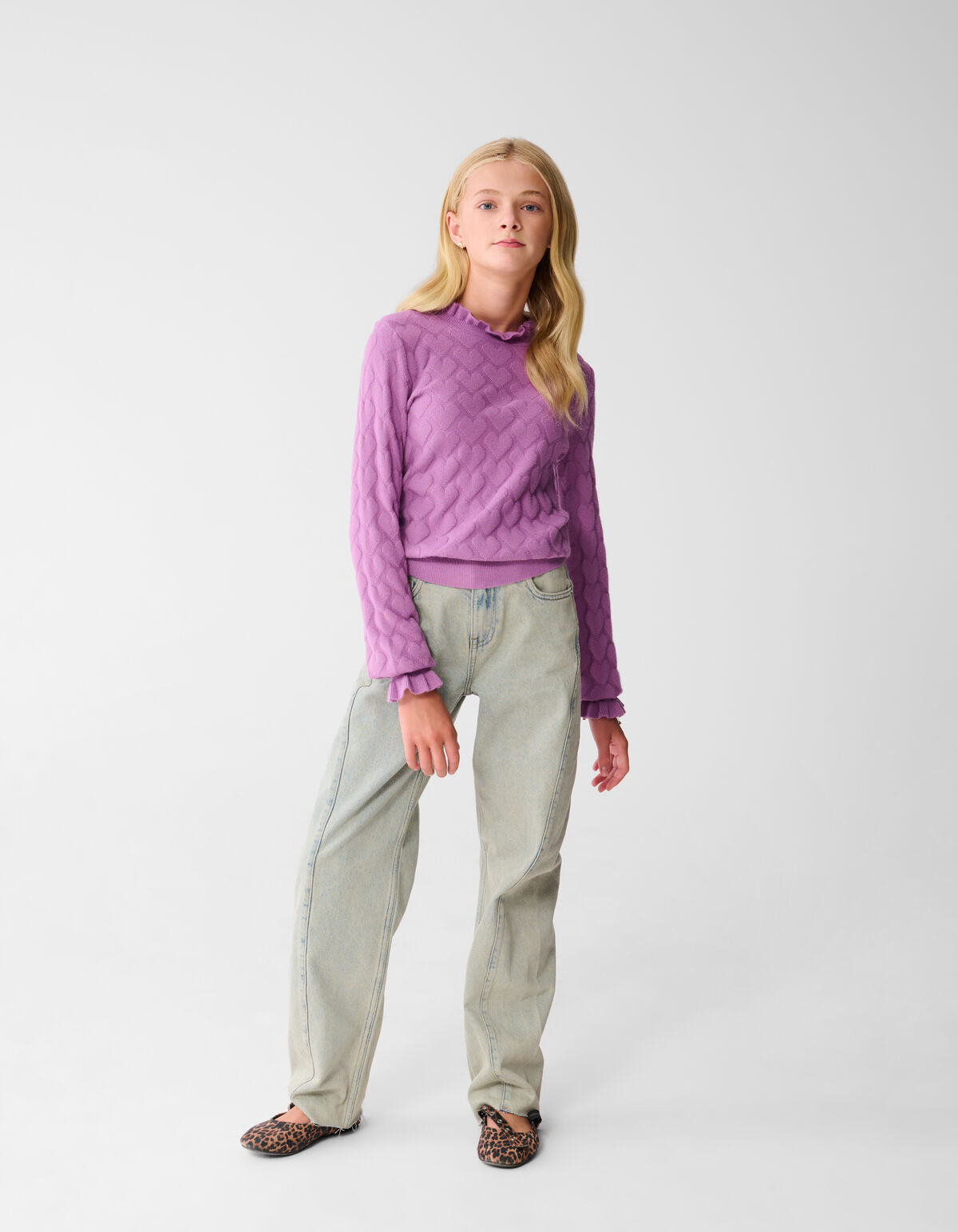 Stricktop mit Herzmotiv Lila SHOEBY GIRLS
