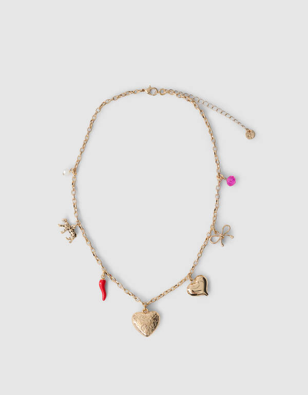 Herz-Anhänger-Halskette Gold SHOEBY ACCESSOIRES