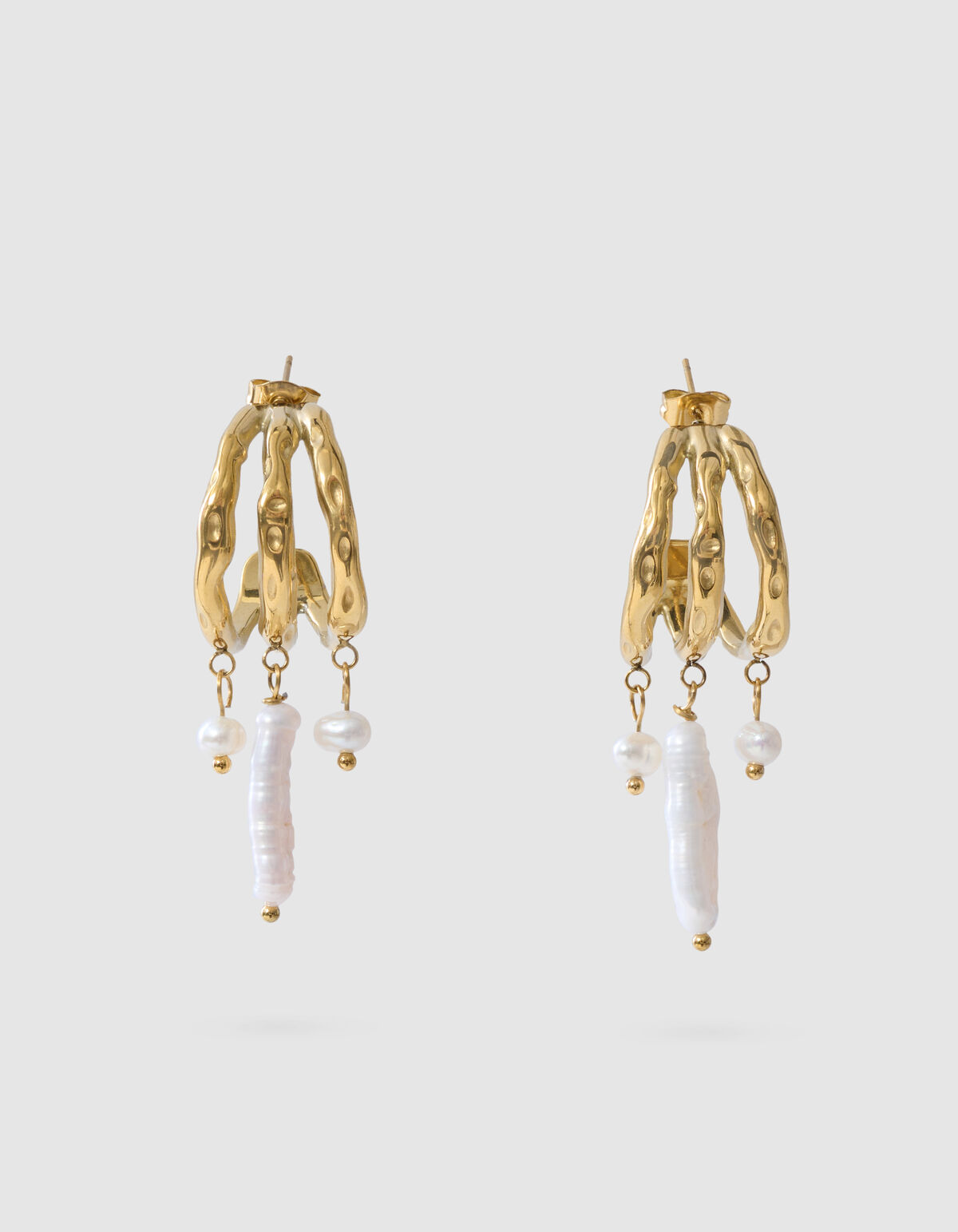 Perlen-Reifenohrringe Gold SHOEBY ACCESSOIRES