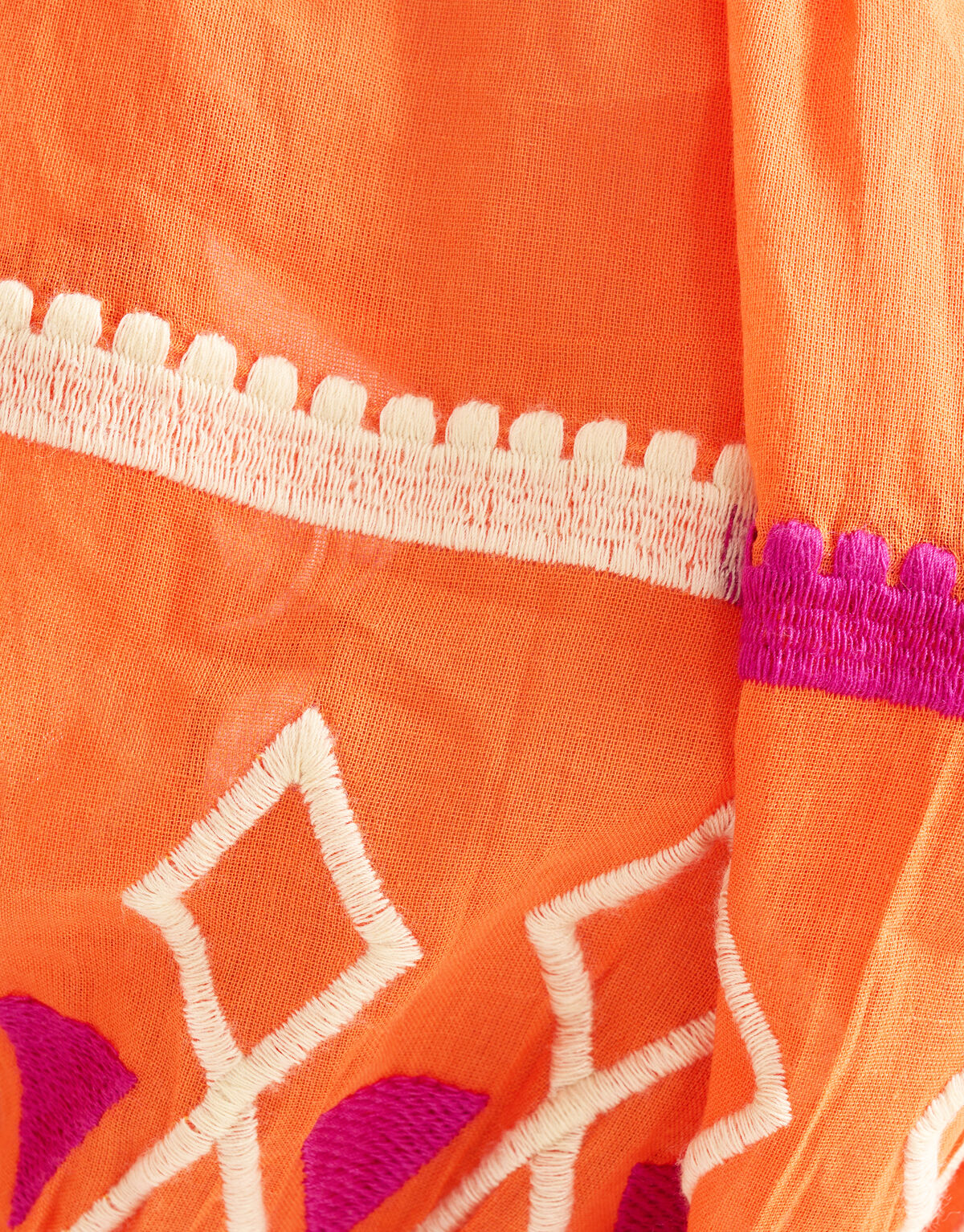 Bluse mit Voile-Stickerei Orange SHOEBY WOMEN