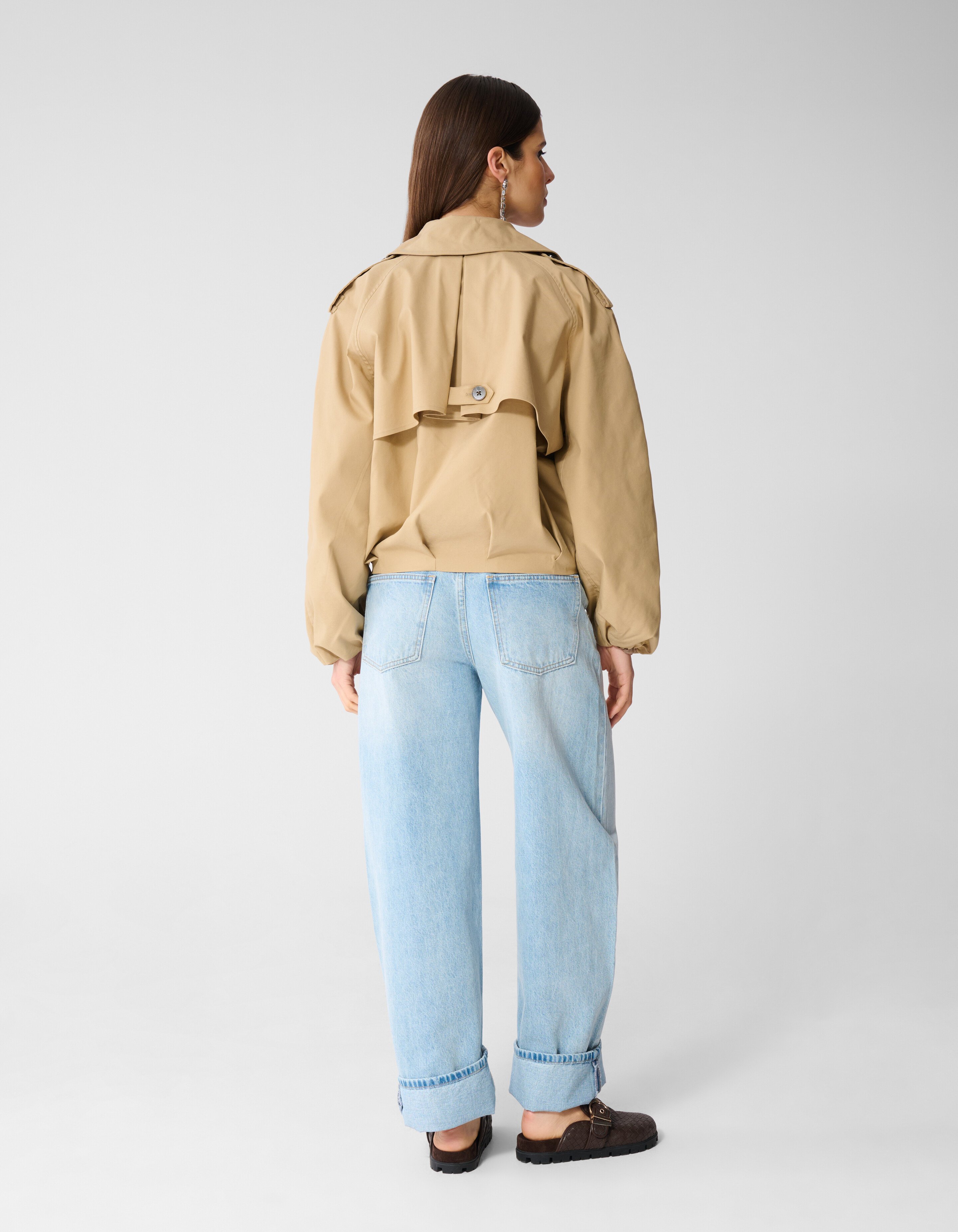 &Uuml;bergro&szlig;er gek&uuml;rzter Trenchcoat Jacke Camel SHOEBY WOMEN