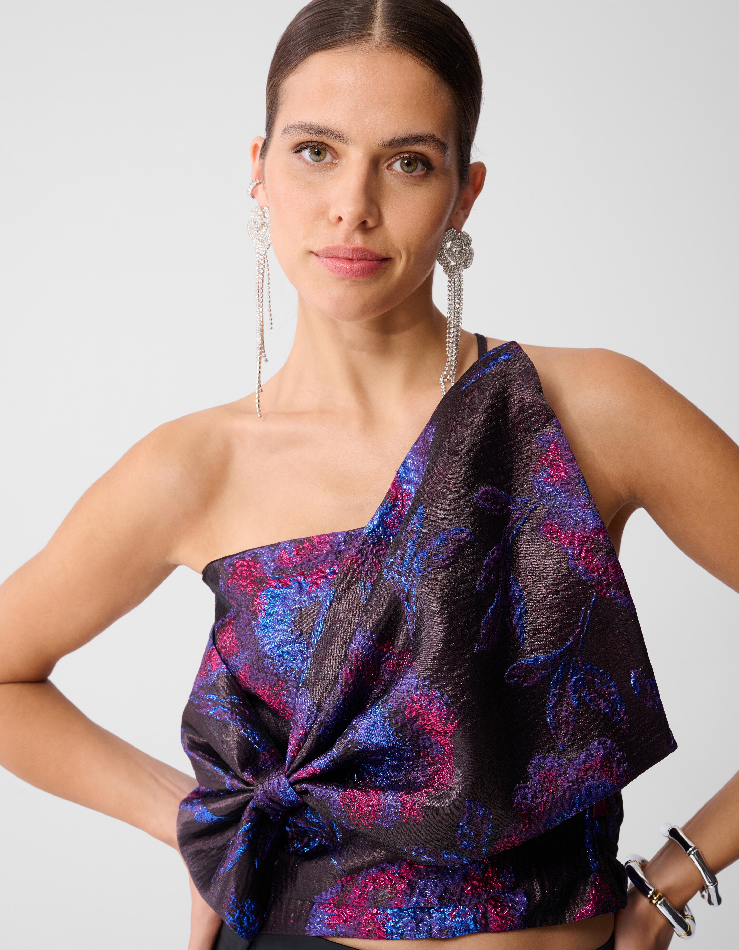 Jacquard-Stricktop Lila/Schwarz SHOEBY WOMEN