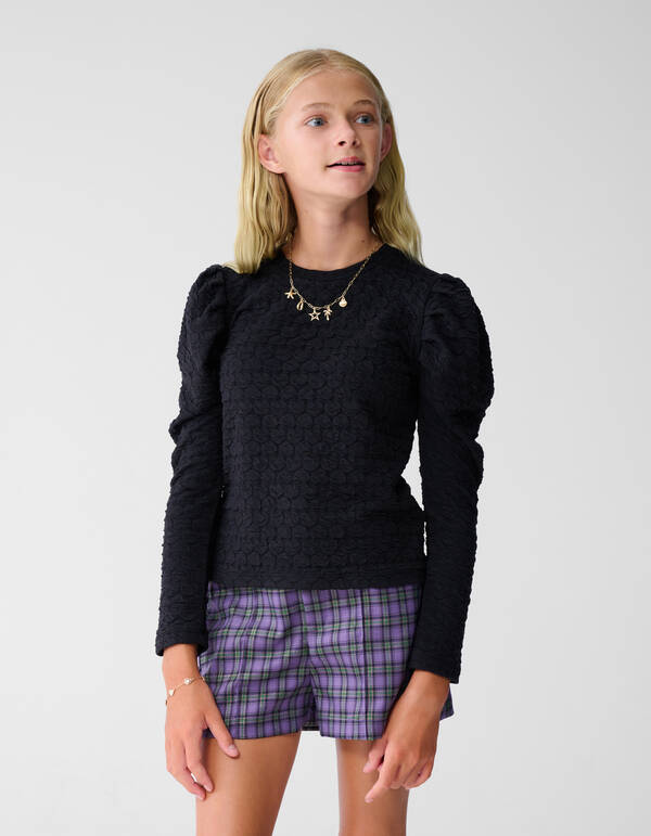 Heart Puff Top Schwarz SHOEBY GIRLS