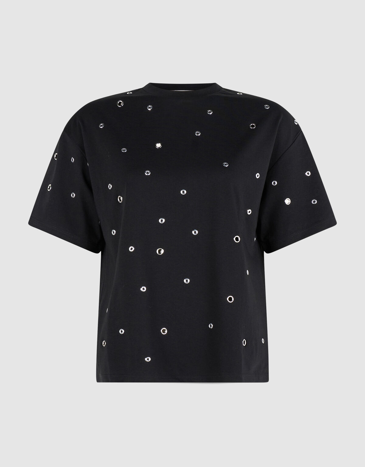 Schwarzes Lochstickerei-T-Shirt SHOEBY WOMEN