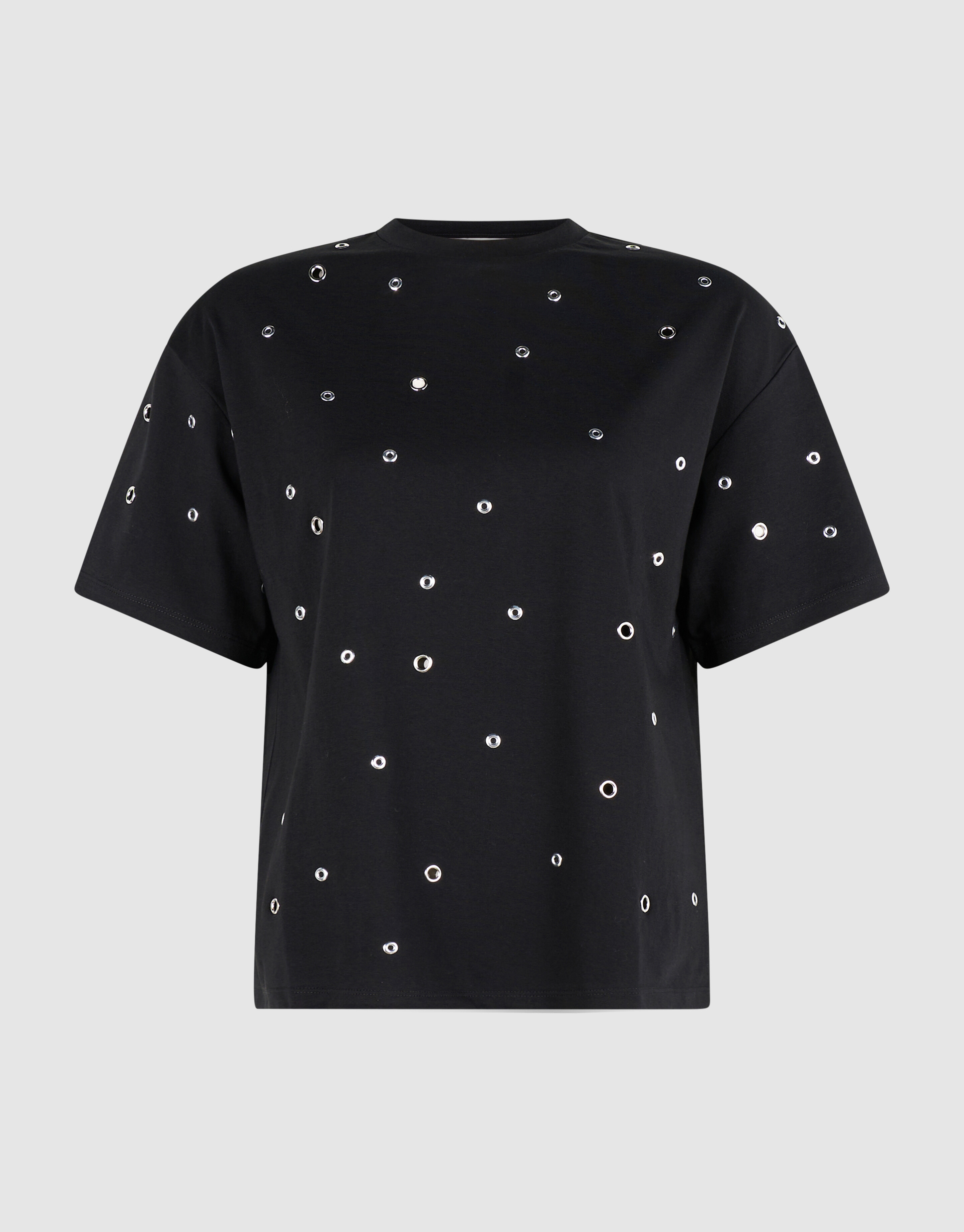 Schwarzes Lochstickerei-T-Shirt SHOEBY WOMEN