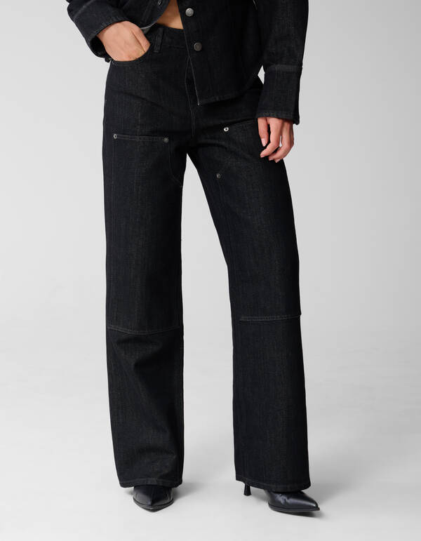 Gerade geschnittene Zimmermannsjeans Schwarz SHOEBY WOMEN