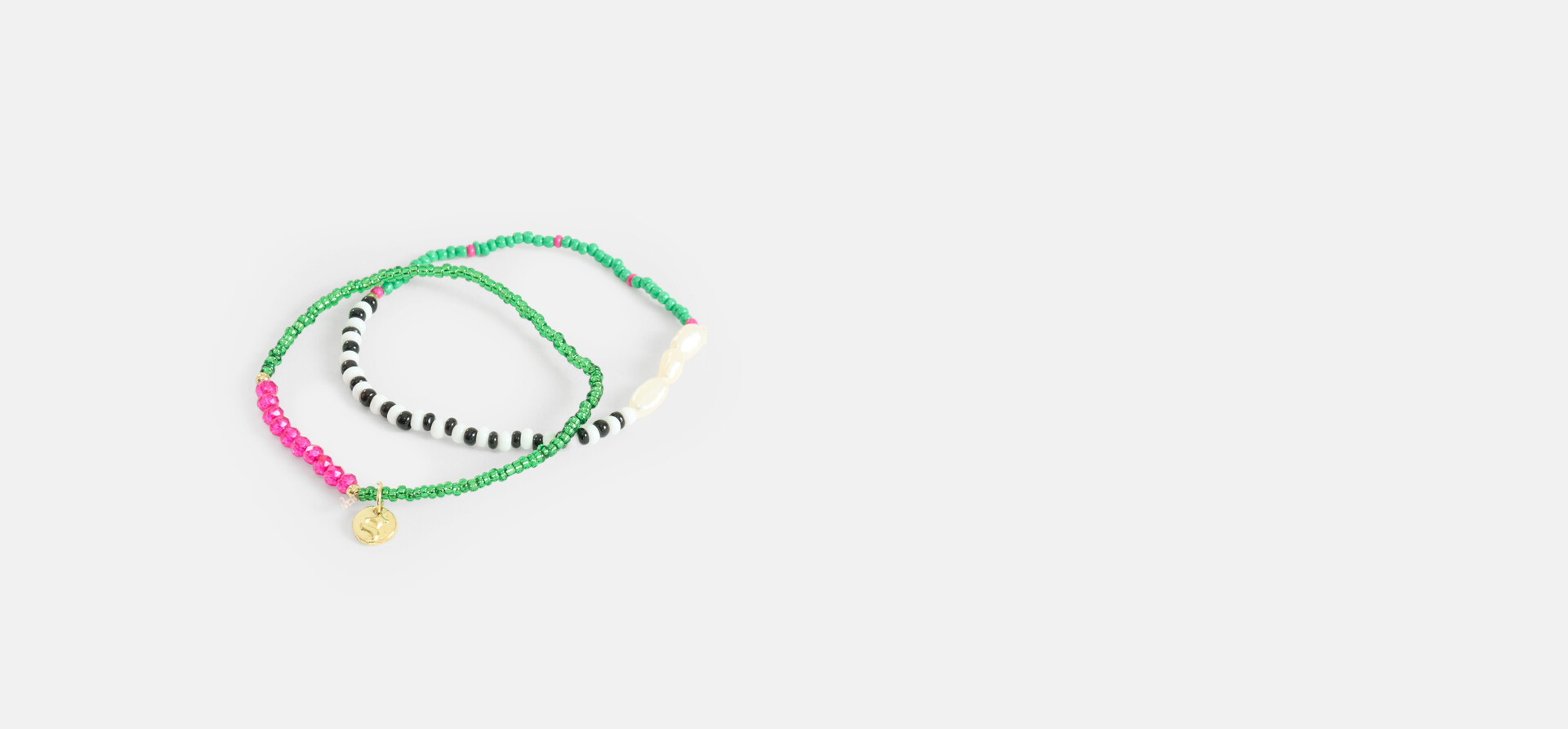 Beaded Parel Armbanden Set Groen SHOEBY ACCESSOIRES