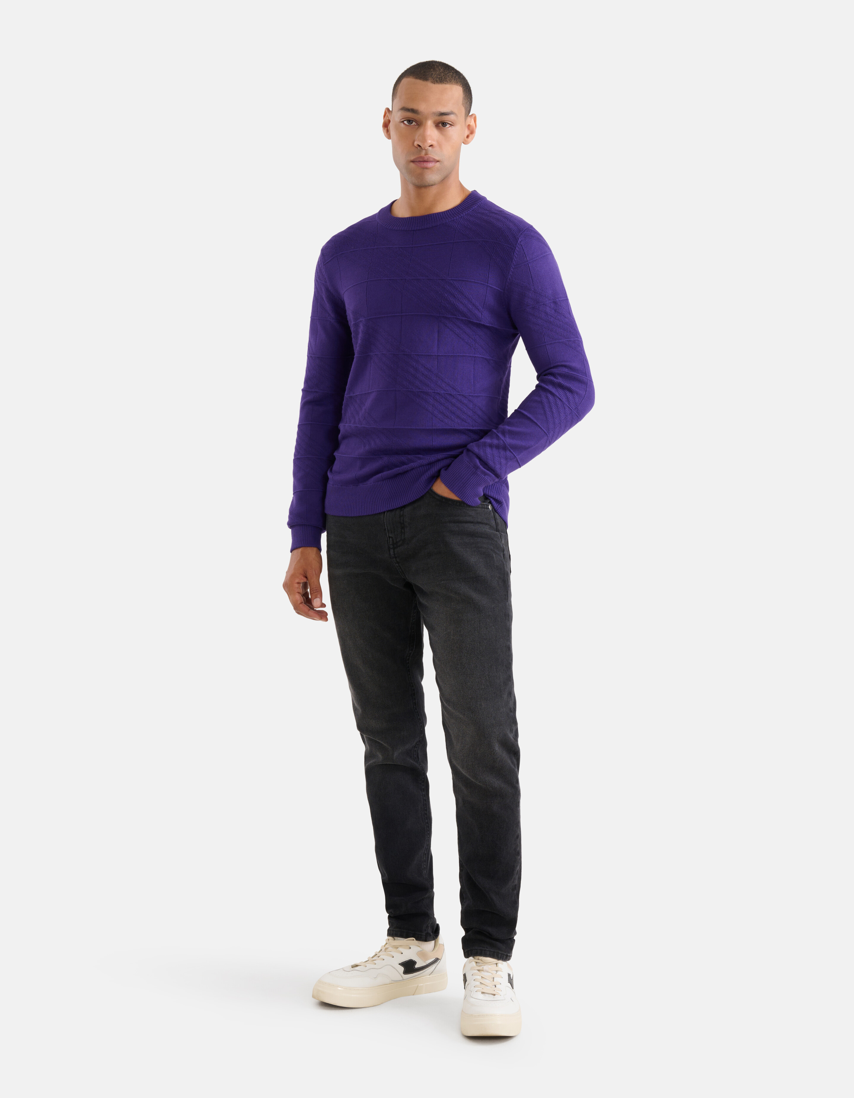 Diagonaler Pullover Lila SHOEBY MEN