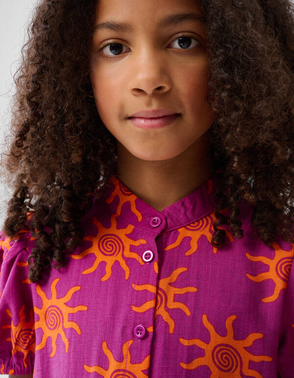 Kleid mit Artwork-Print Dunkelviolett SHOEBY GIRLS